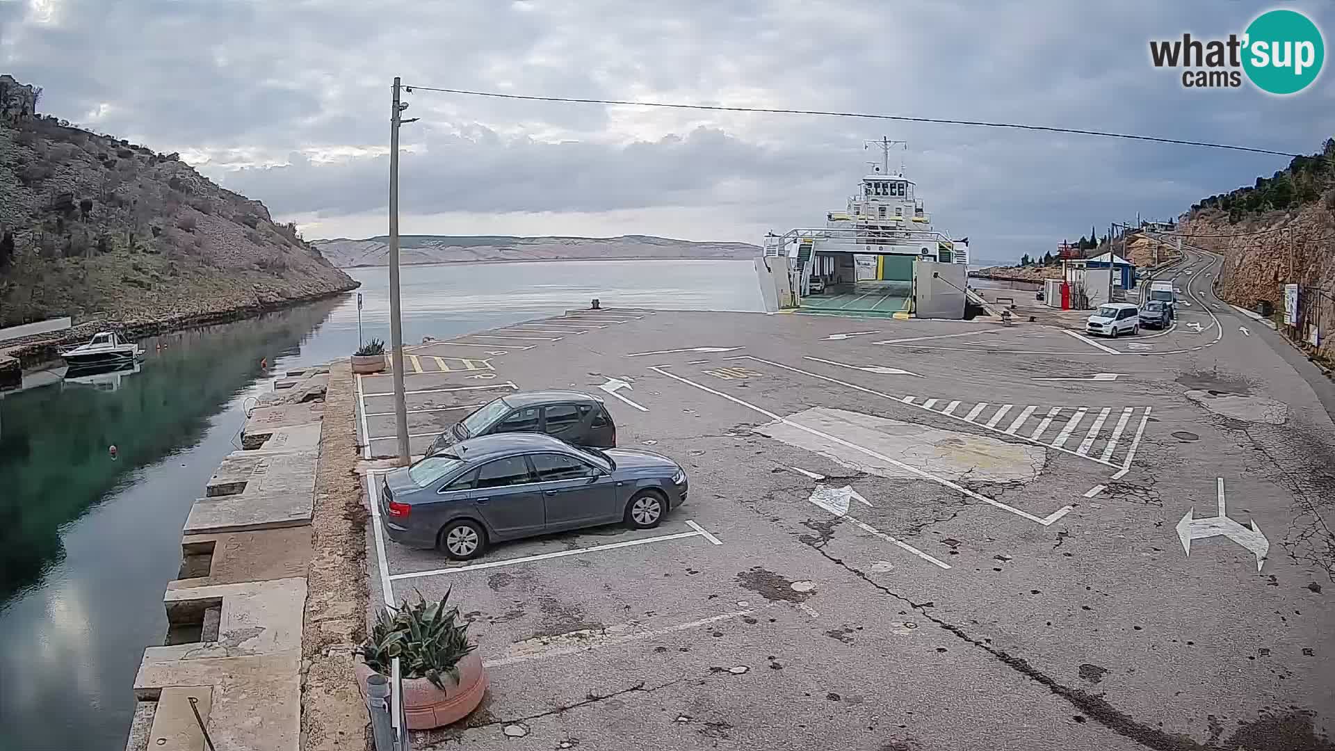 Webcam port de ferry de Prizna – vers l’île de Pag