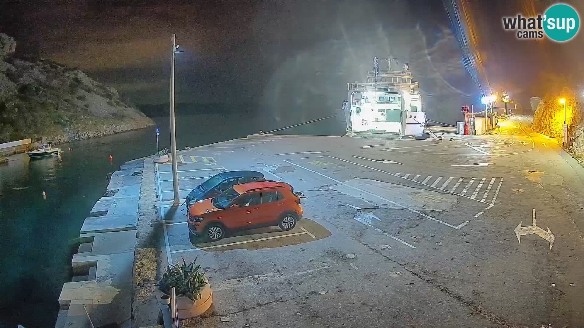 Webcam port de ferry de Prizna – vers l’île de Pag
