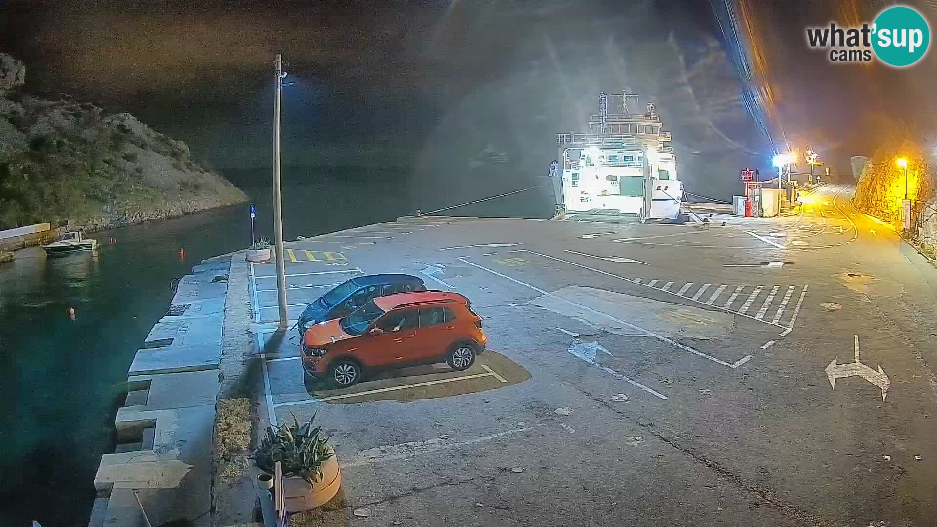 Webcam Prizna ferry port to Pag island