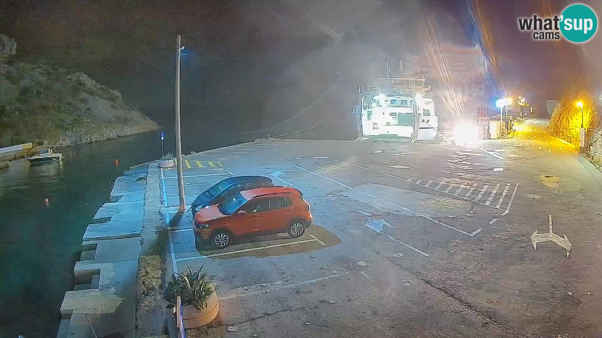 Webcam Prizna ferry port to Pag island