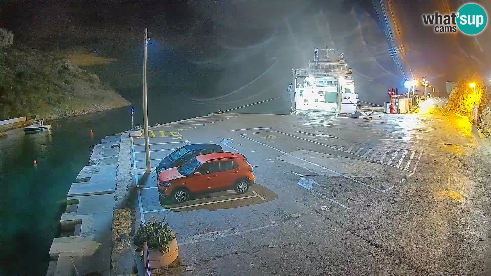 Webcam Prizna ferry port to Pag island