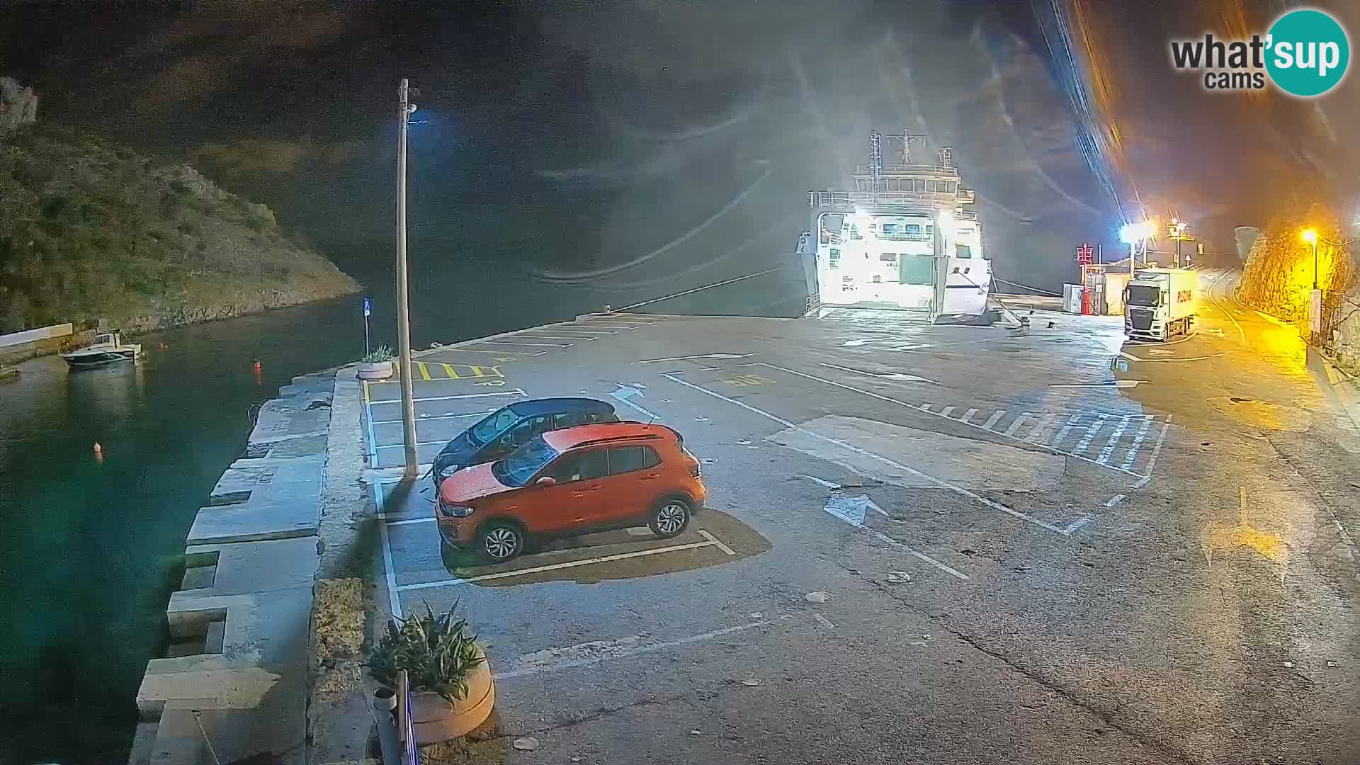Webcam Prizna ferry port to Pag island