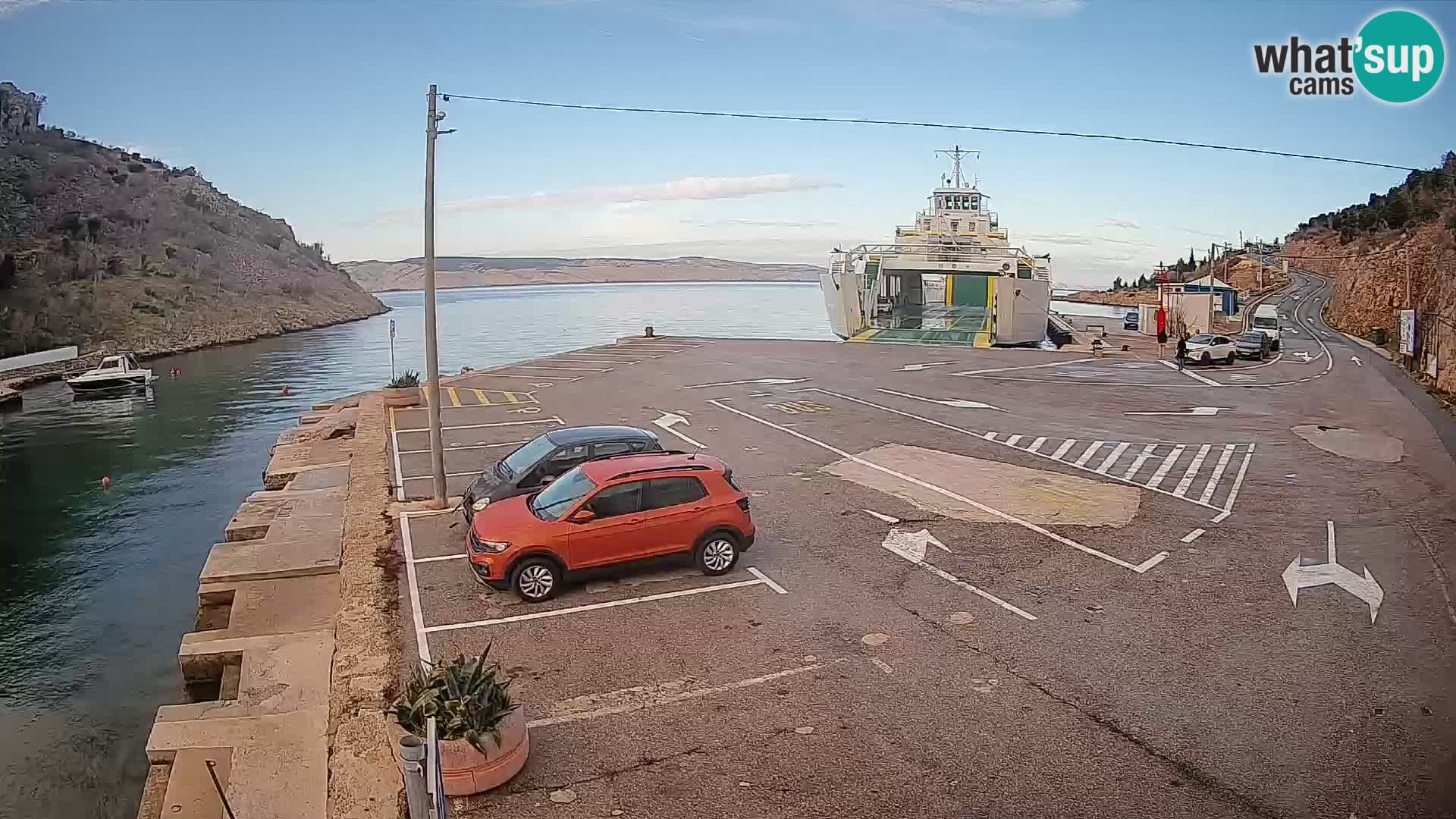 Webcam Fährhafen Prizna – zur Insel Pag