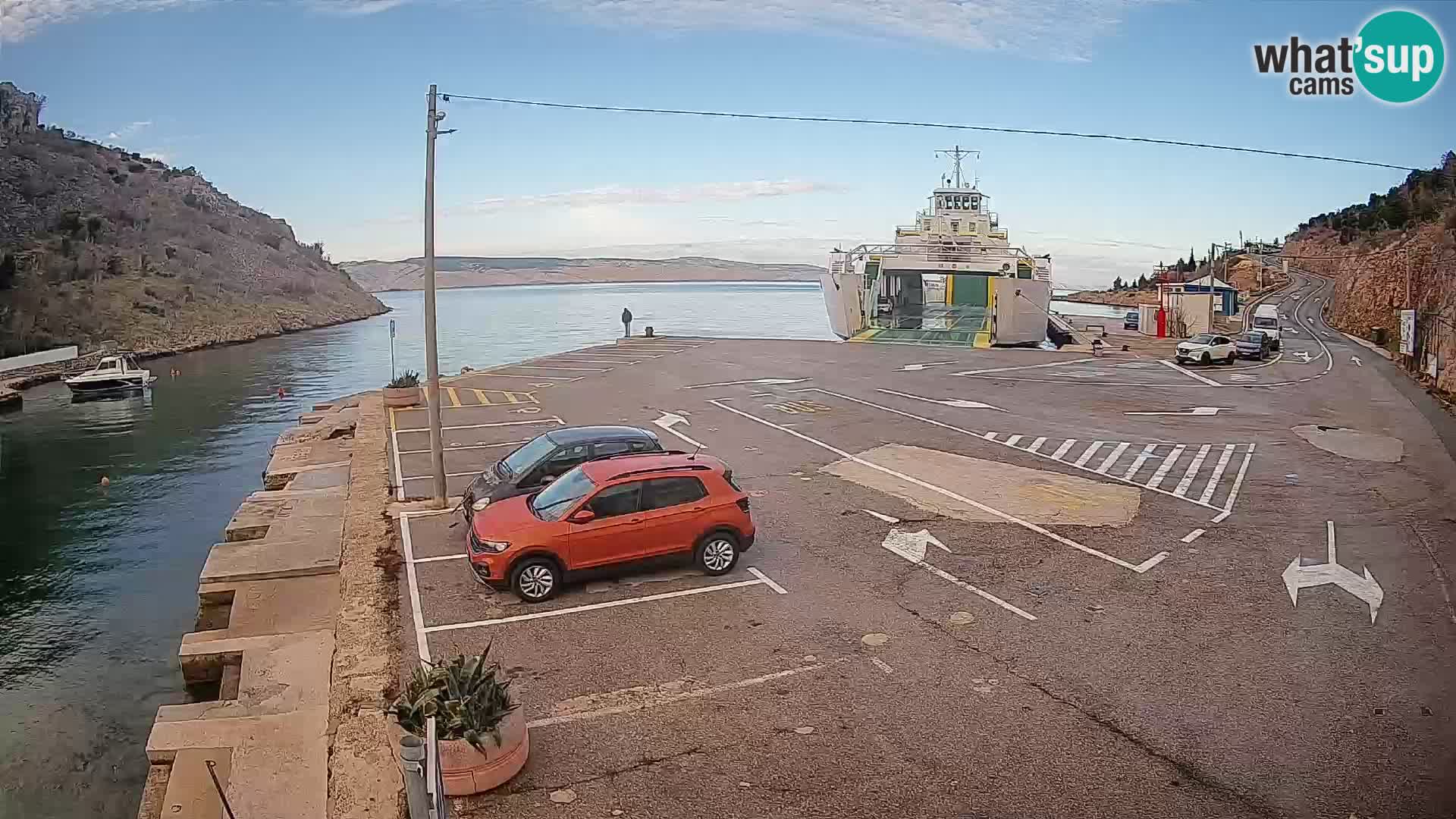 Webcam port de ferry de Prizna – vers l’île de Pag