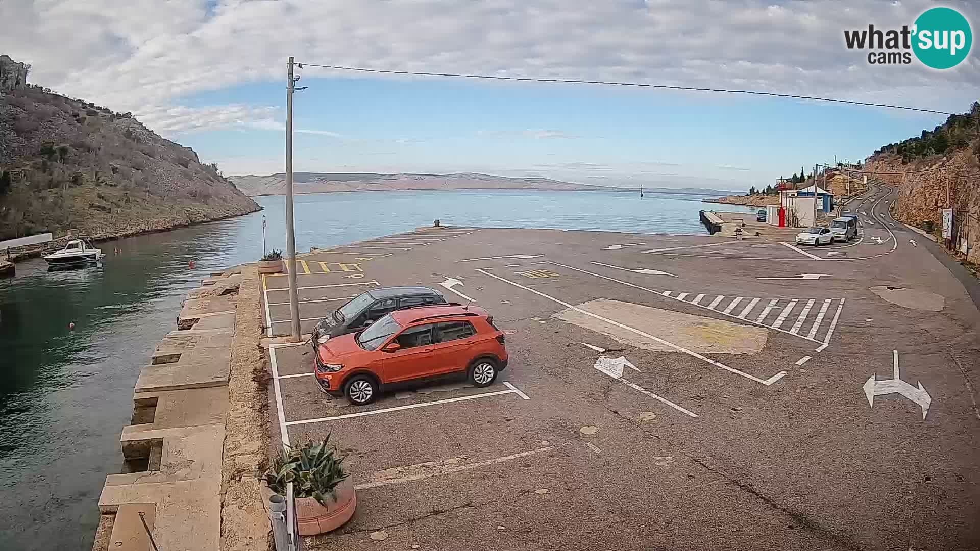 Webcam Fährhafen Prizna – zur Insel Pag