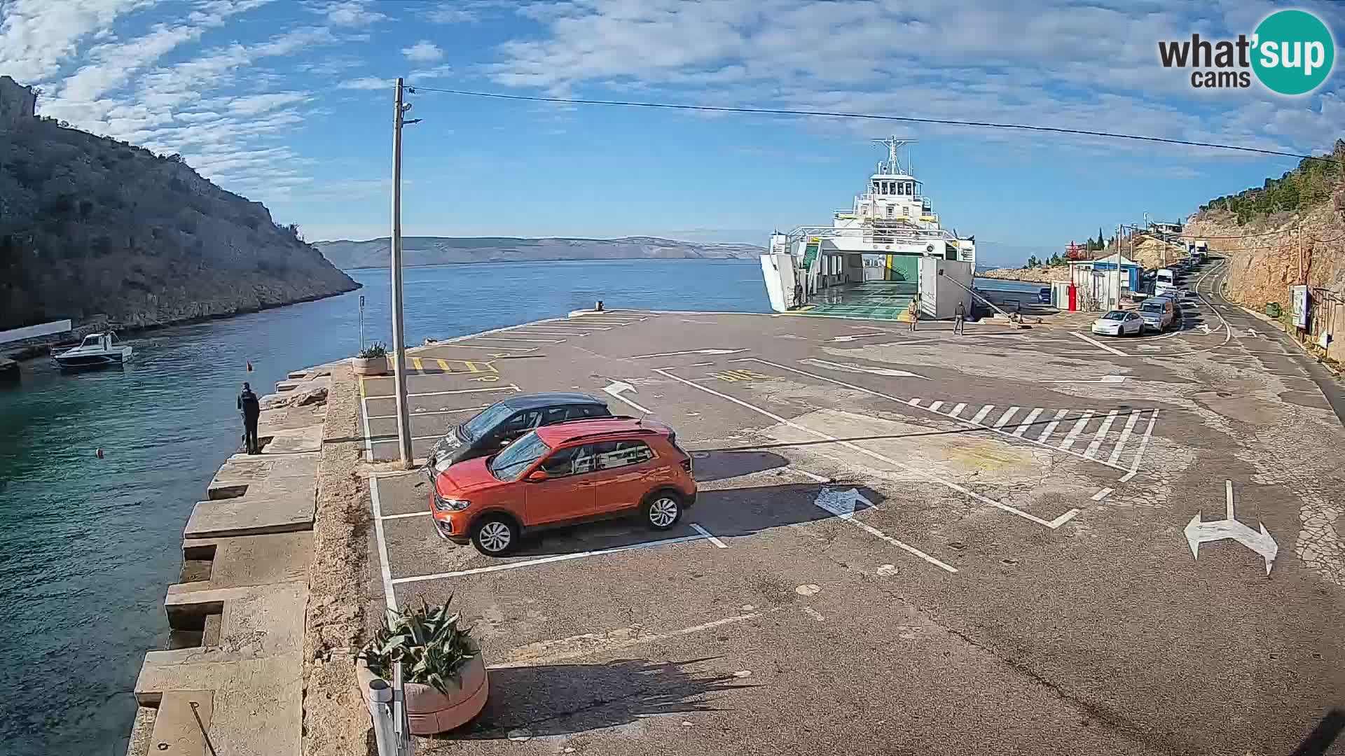 Webcam Prizna ferry port to Pag island