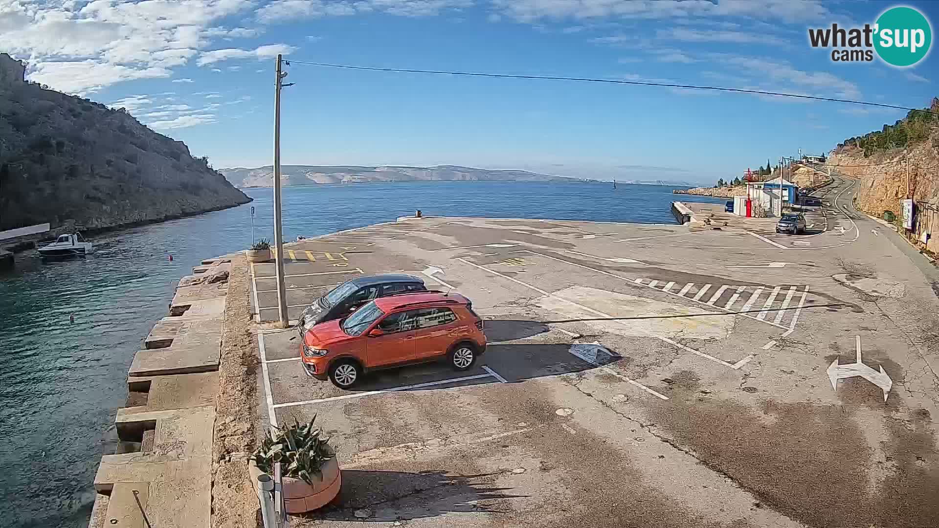 Webcam port de ferry de Prizna – vers l’île de Pag
