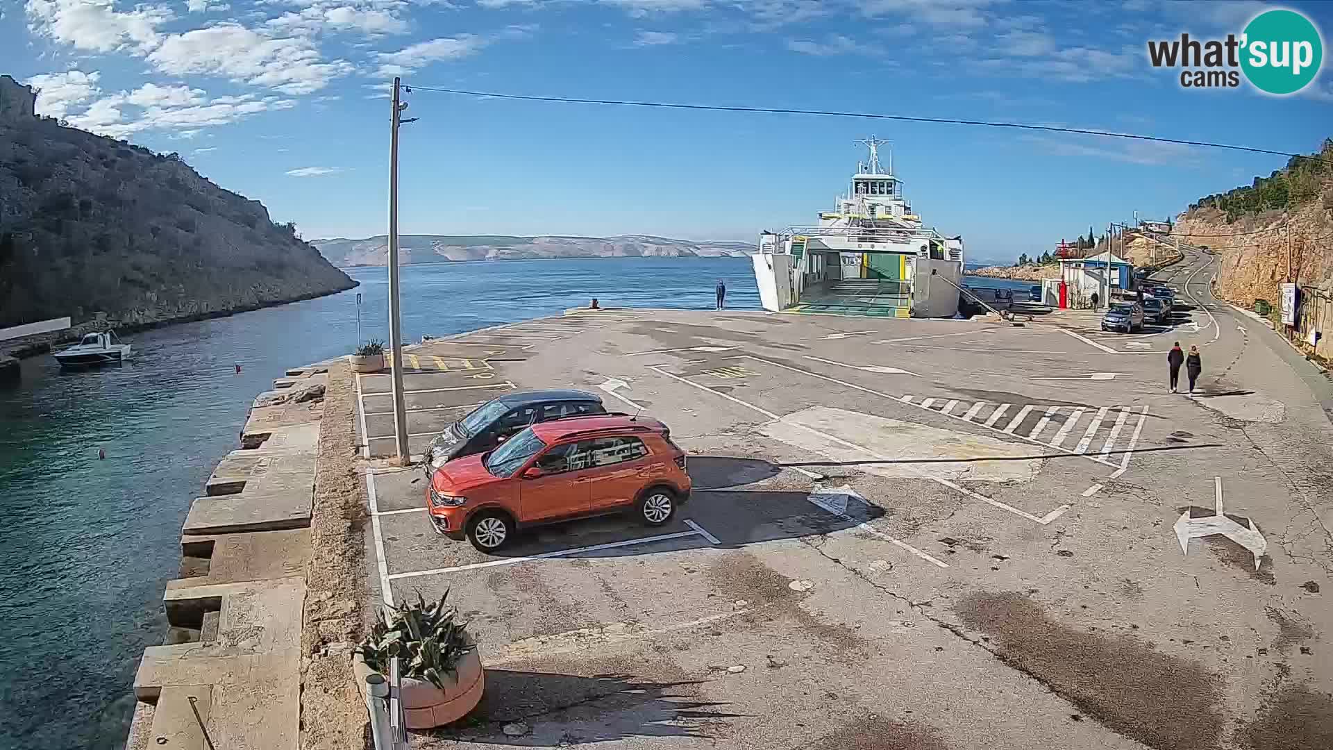 Webcam Prizna ferry port to Pag island