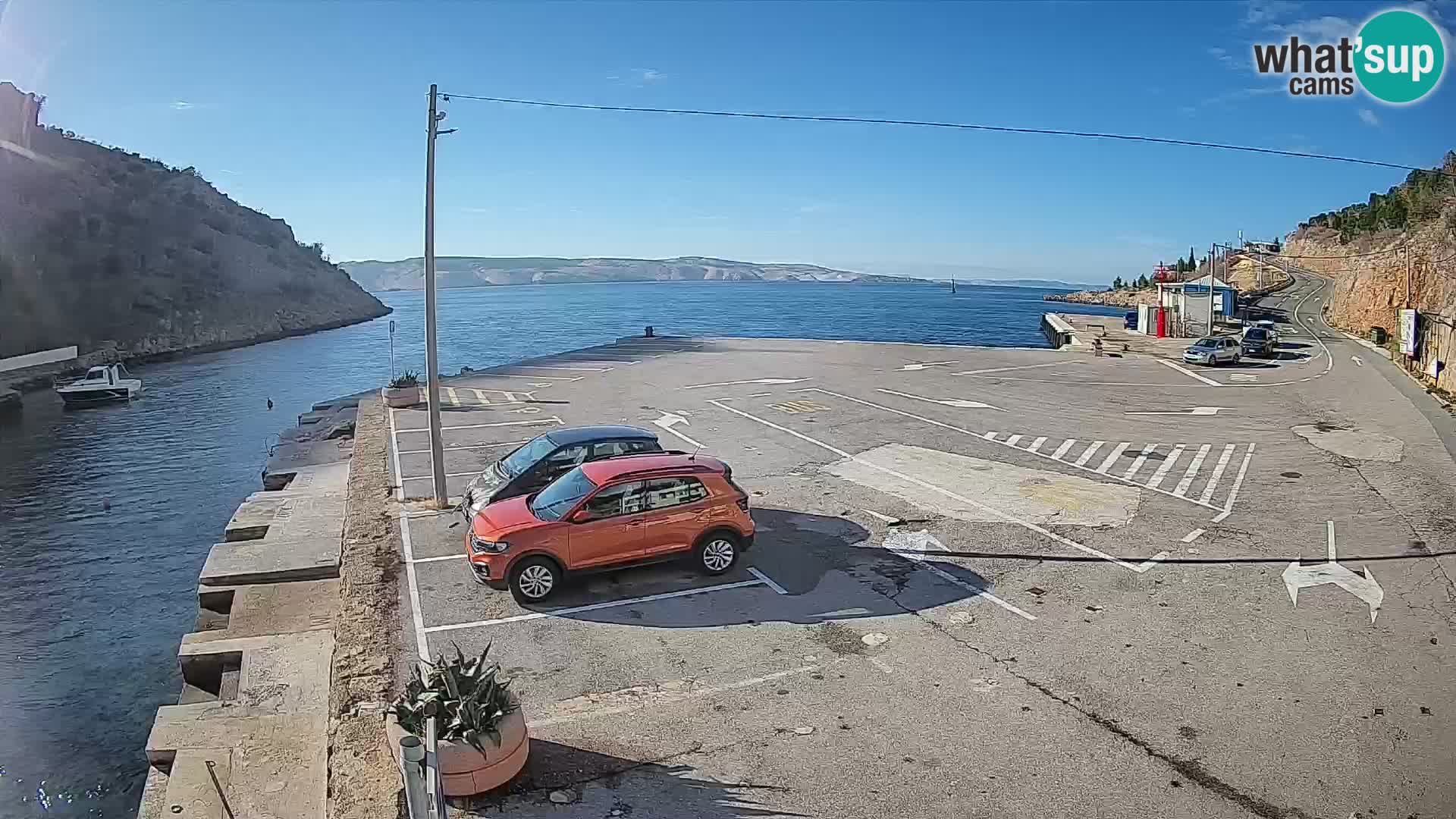 Webcam port de ferry de Prizna – vers l’île de Pag