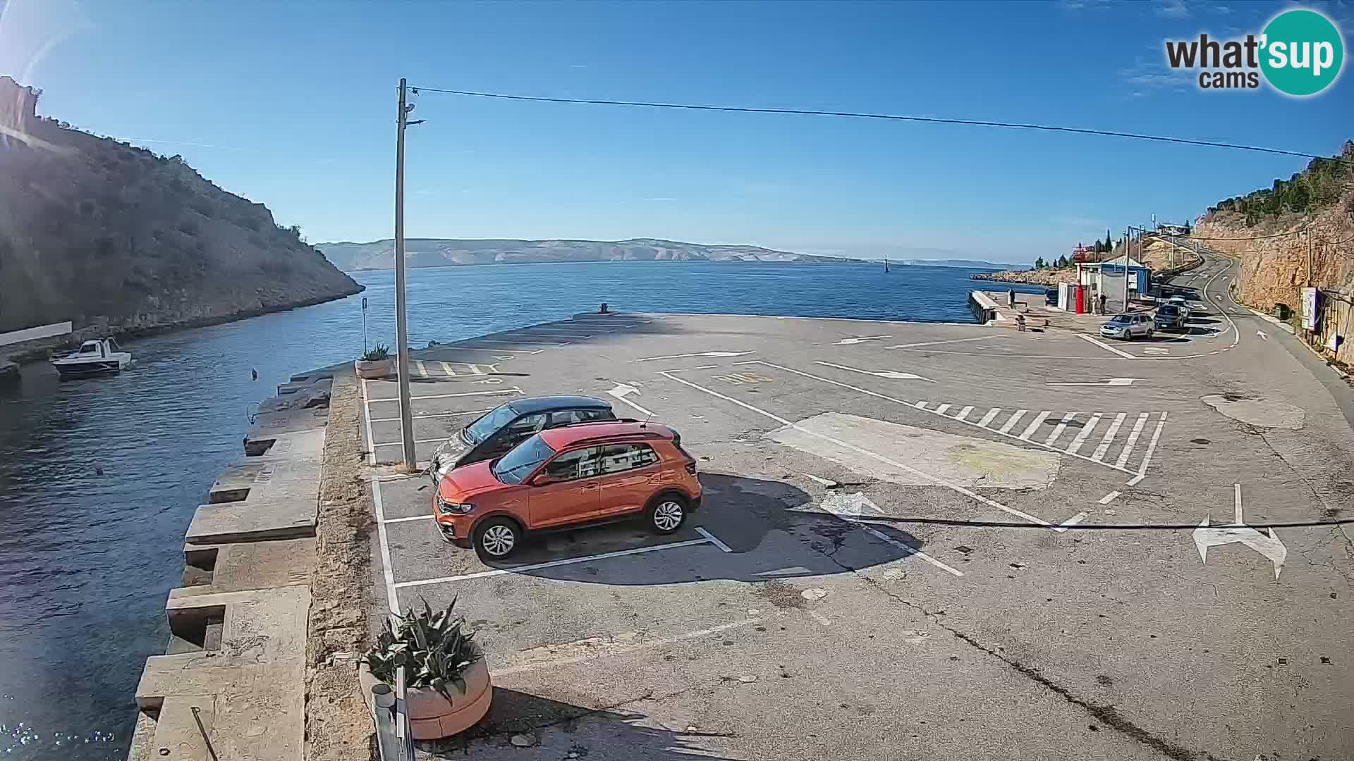 Webcam Fährhafen Prizna – zur Insel Pag