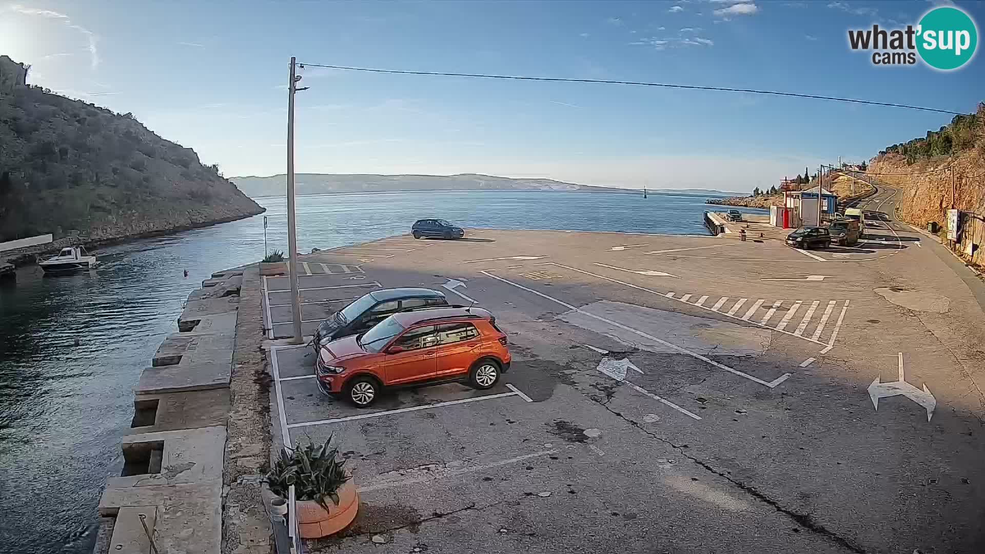 Webcam port de ferry de Prizna – vers l’île de Pag