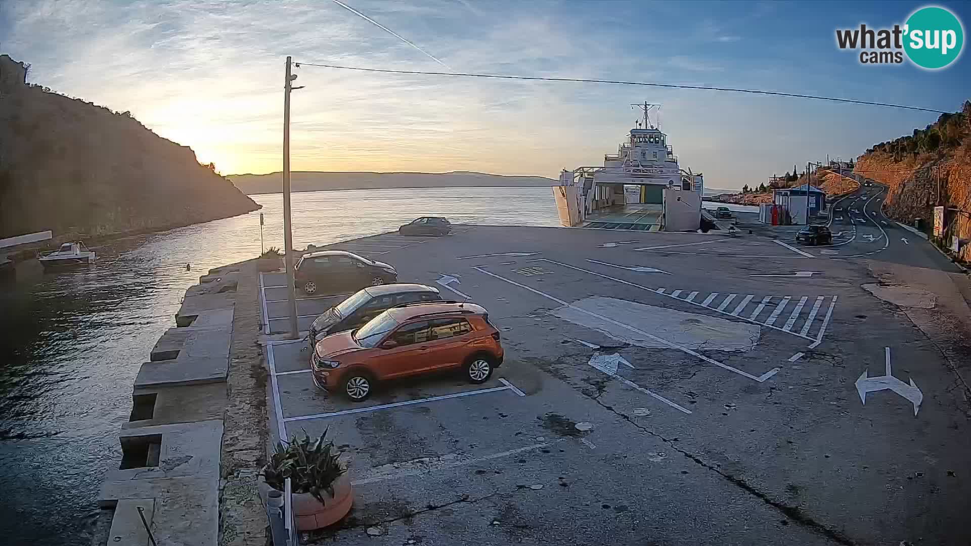 Webcam Fährhafen Prizna – zur Insel Pag