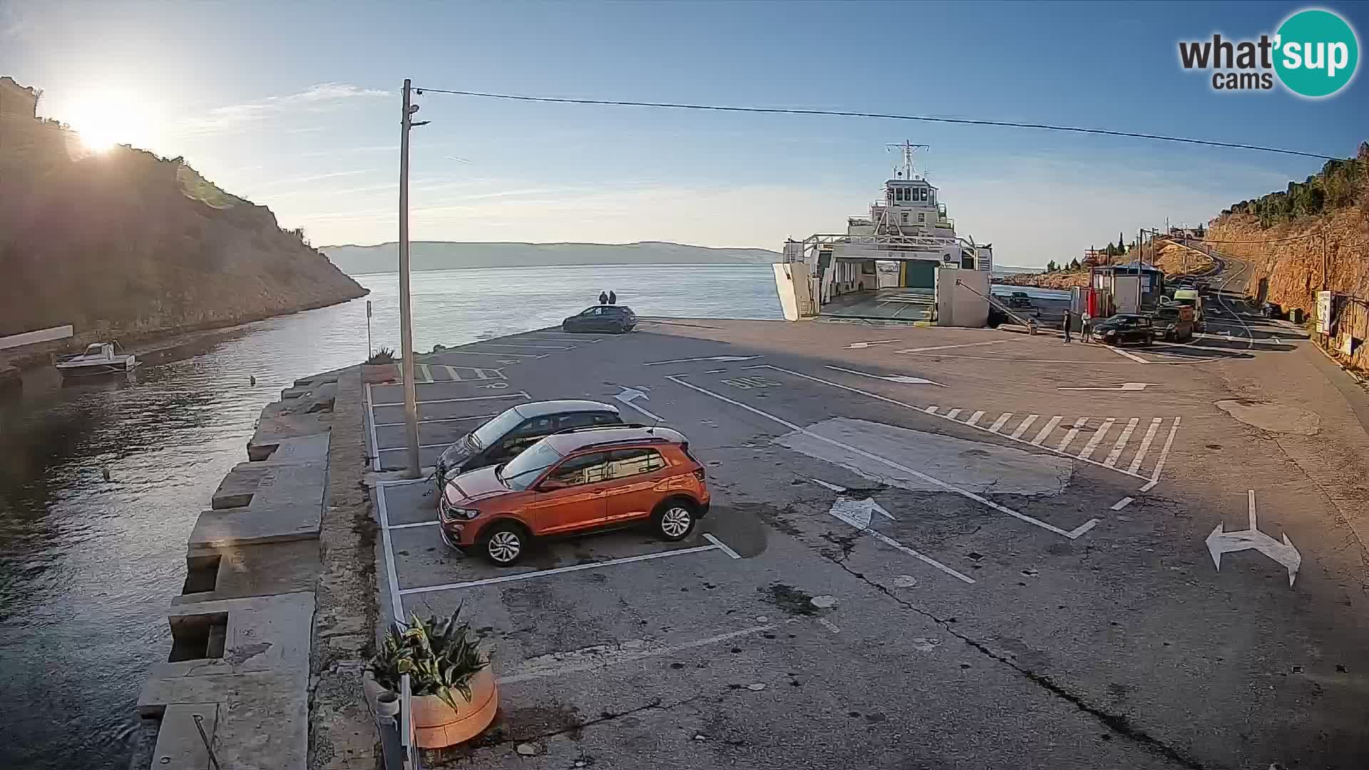 Webcam Fährhafen Prizna – zur Insel Pag