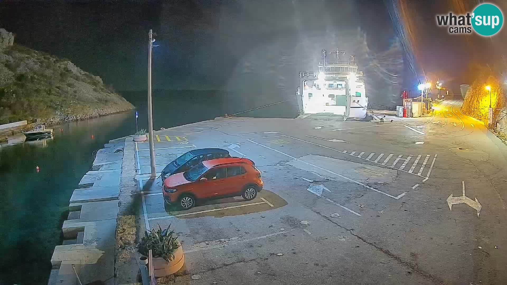 Webcam port de ferry de Prizna – vers l’île de Pag