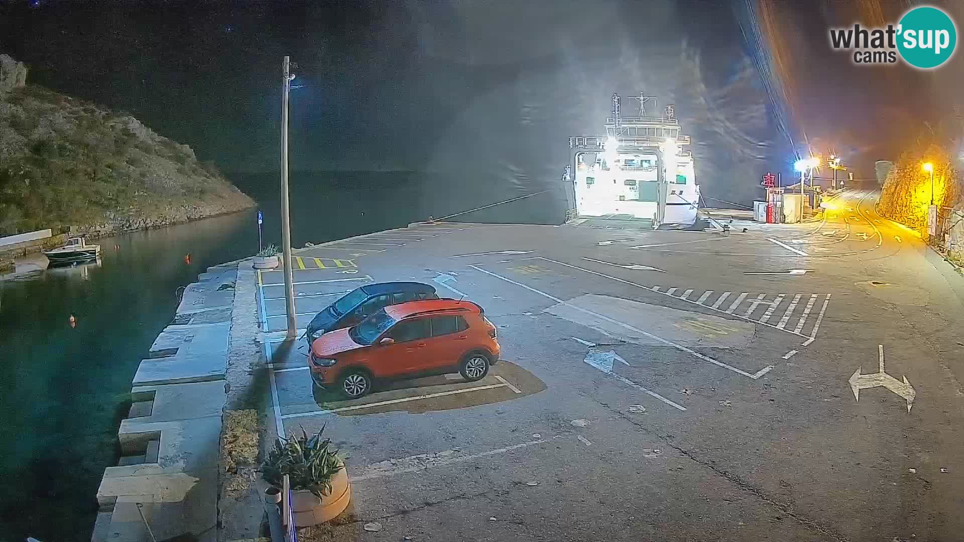 Webcam Prizna ferry port to Pag island