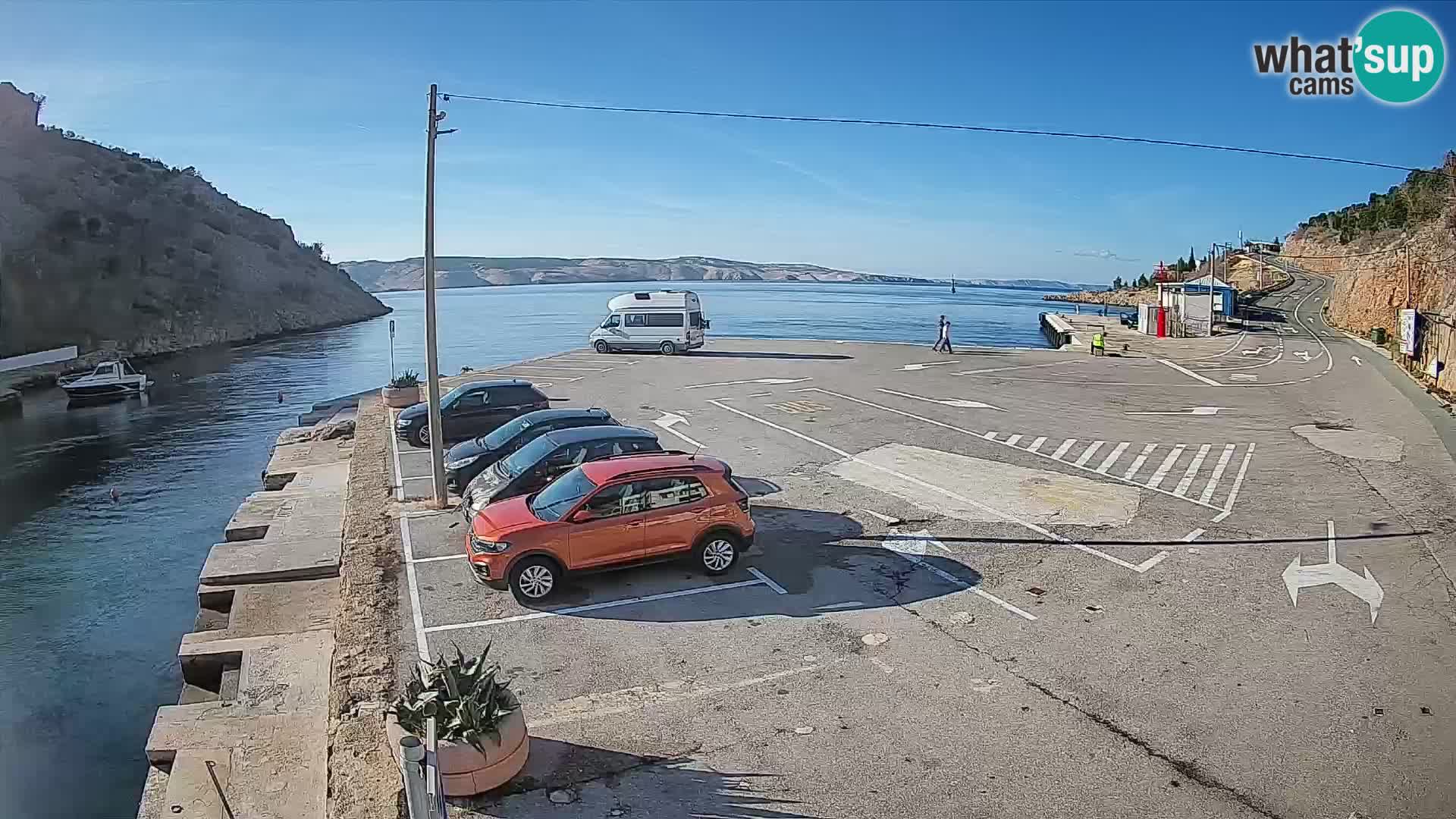 Webcam port de ferry de Prizna – vers l’île de Pag