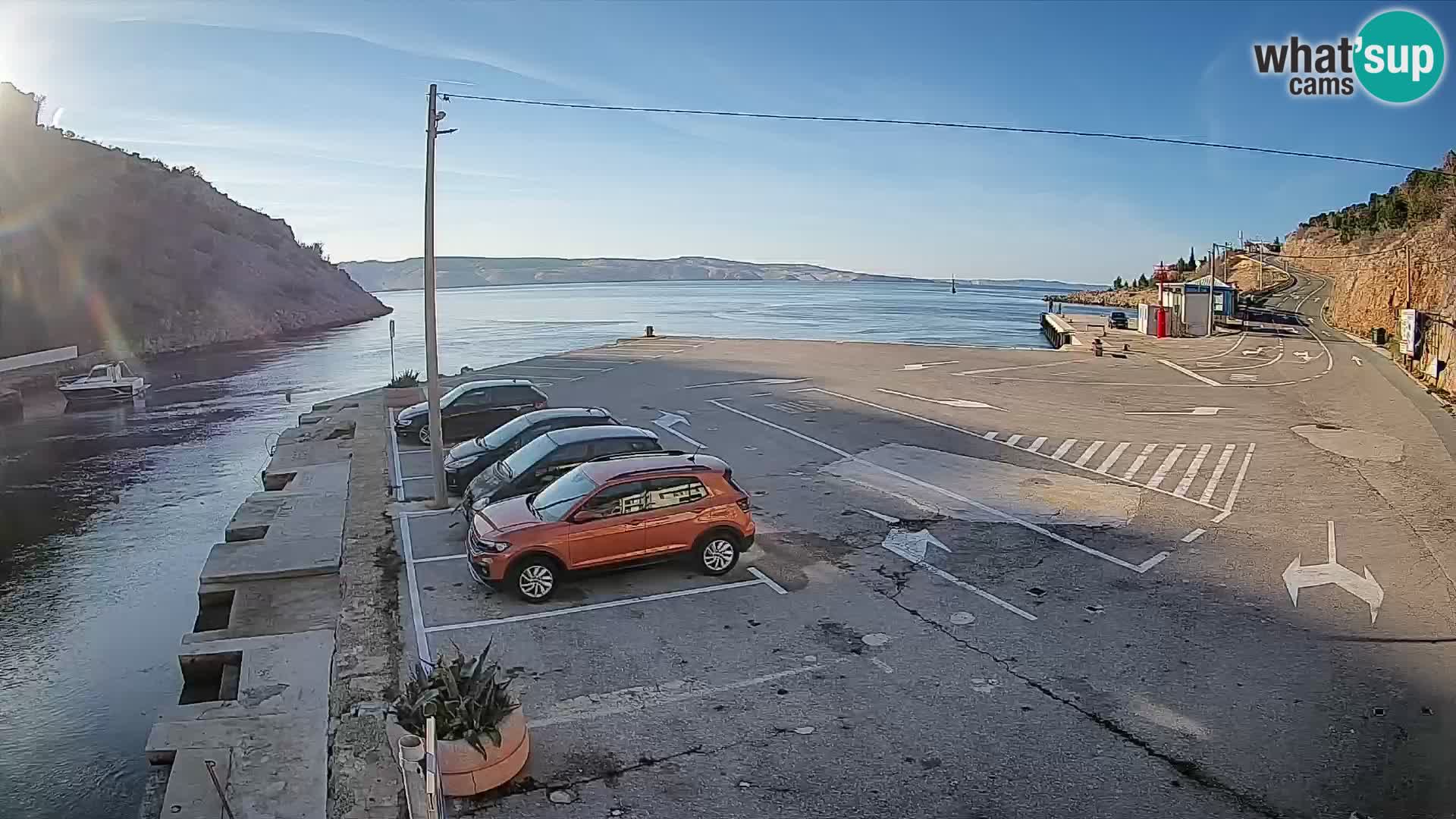 Webcam Fährhafen Prizna – zur Insel Pag