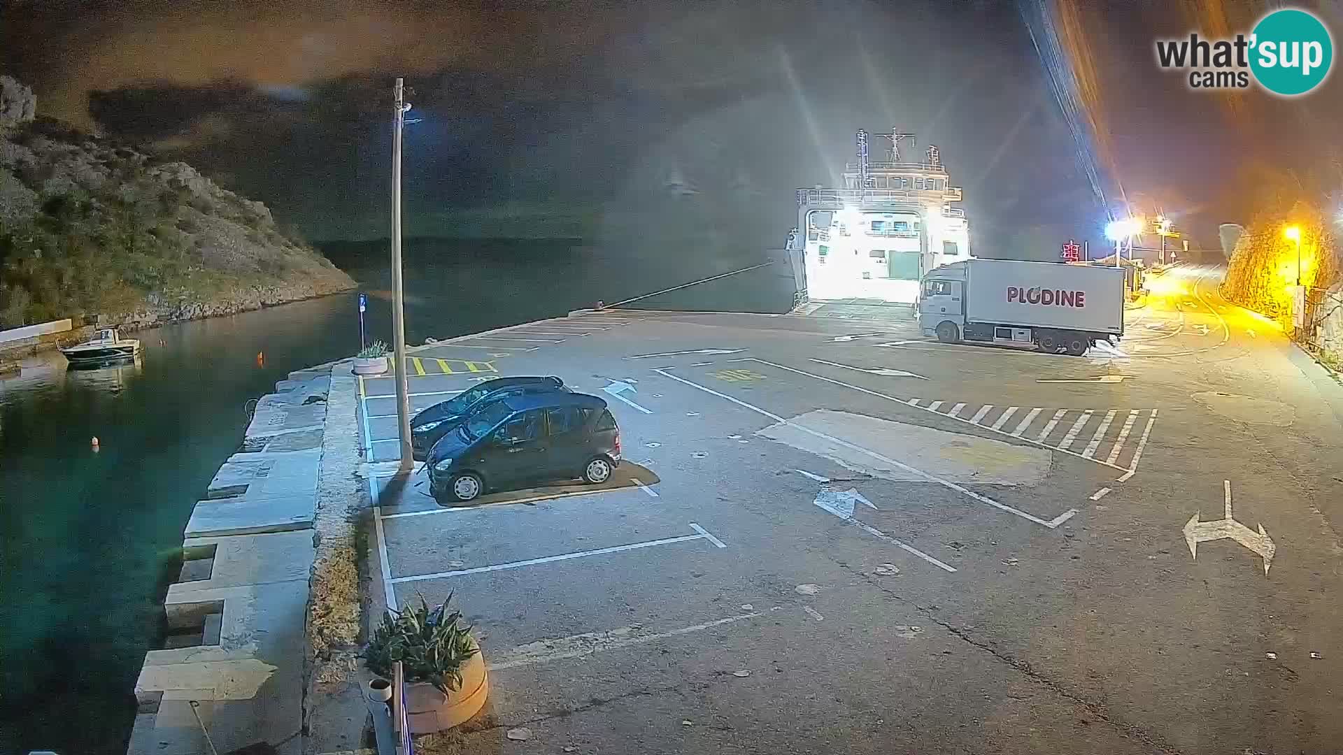 Webcam Prizna ferry port to Pag island