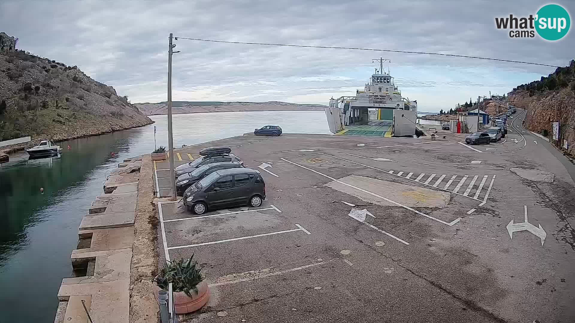Webcam Fährhafen Prizna – zur Insel Pag