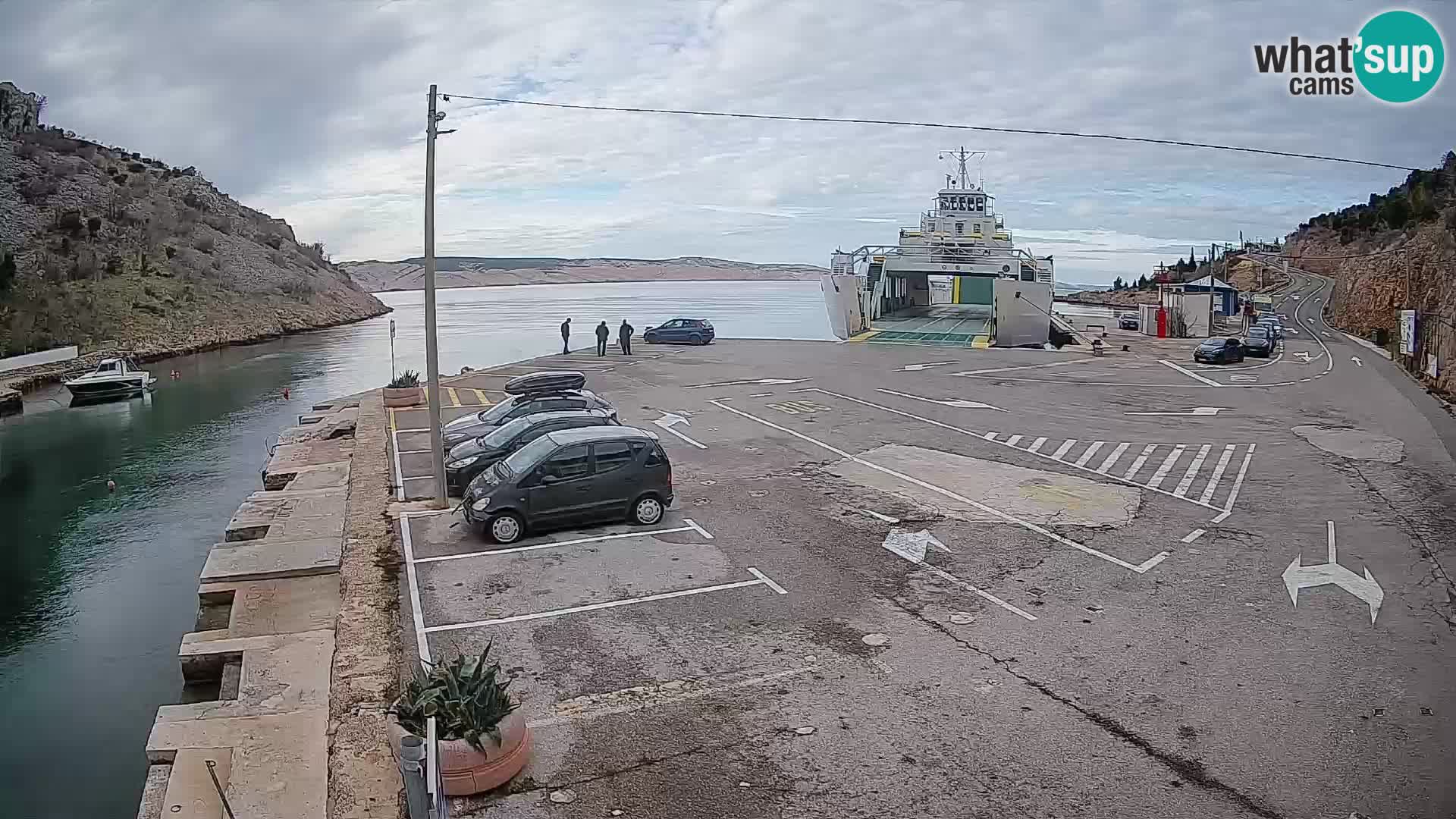 Webcam port de ferry de Prizna – vers l’île de Pag