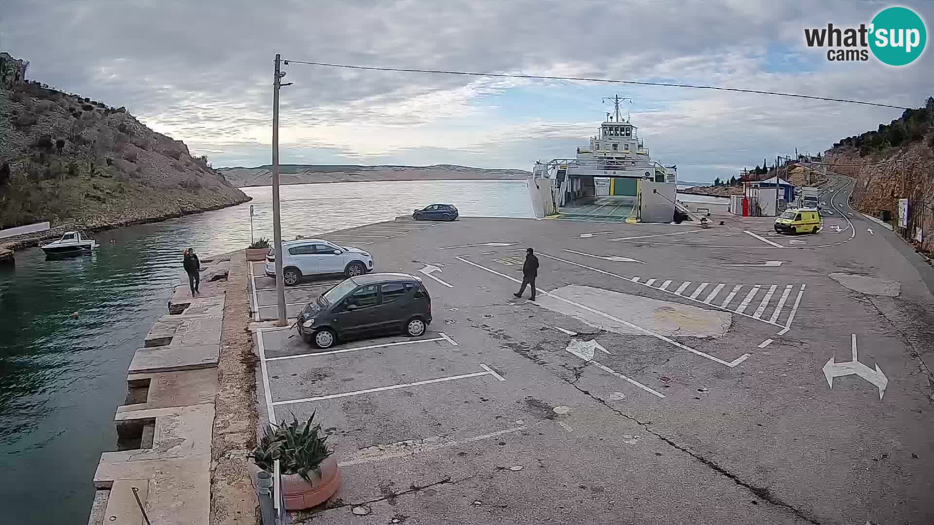 Webcam port de ferry de Prizna – vers l’île de Pag