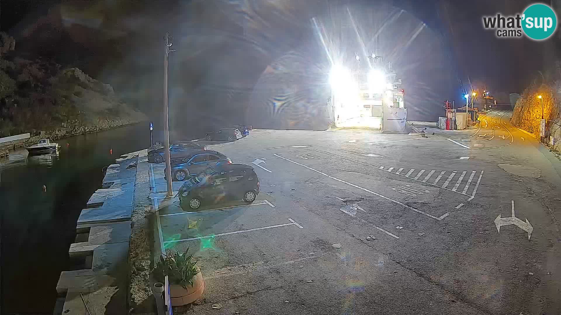 Webcam port de ferry de Prizna – vers l’île de Pag