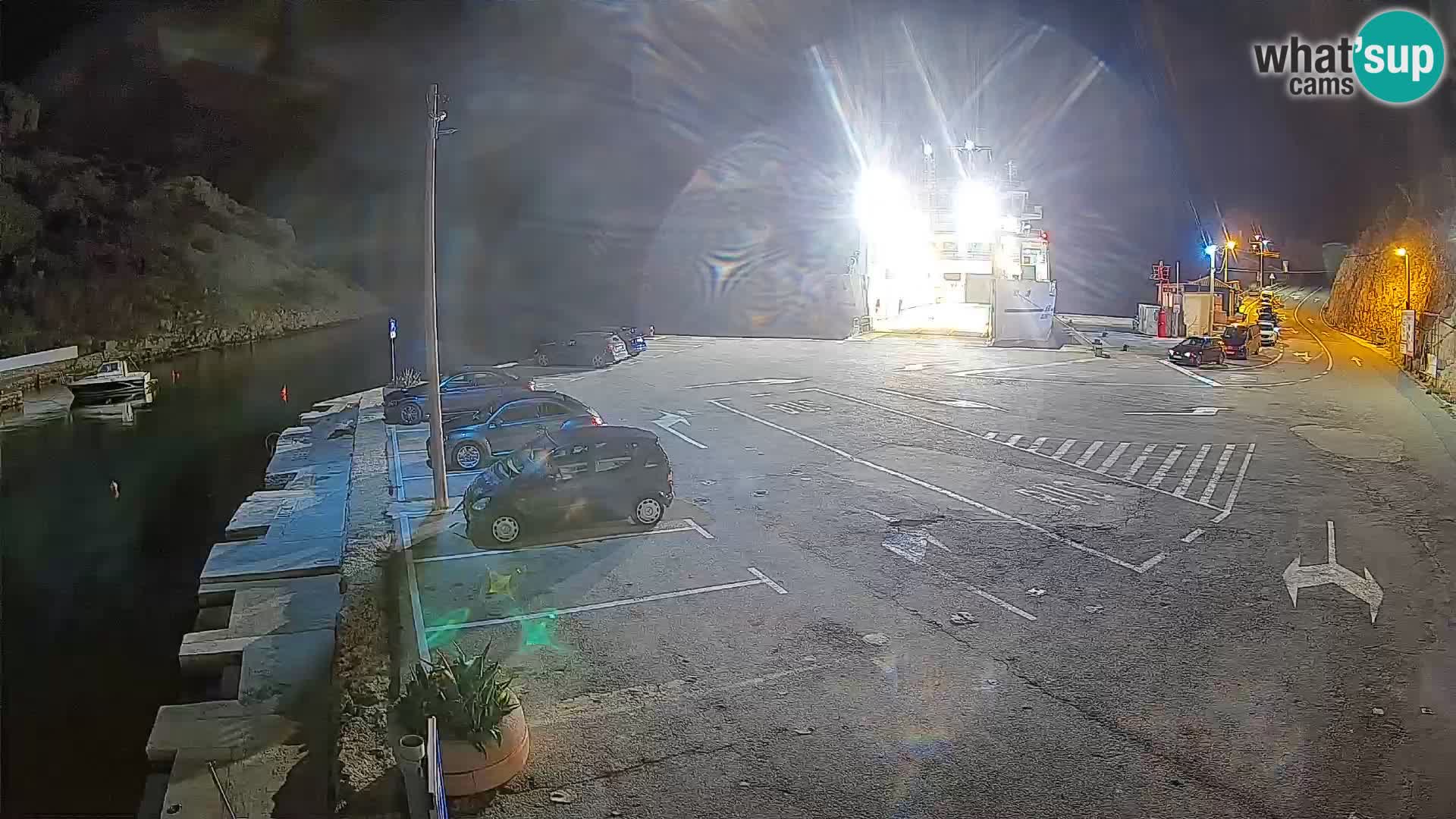 Webcam Prizna ferry port to Pag island