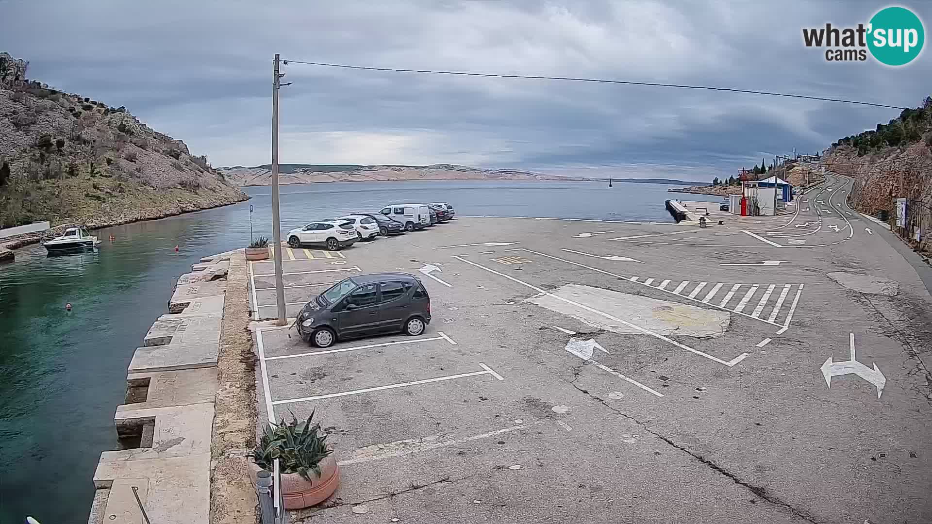 Webcam Fährhafen Prizna – zur Insel Pag