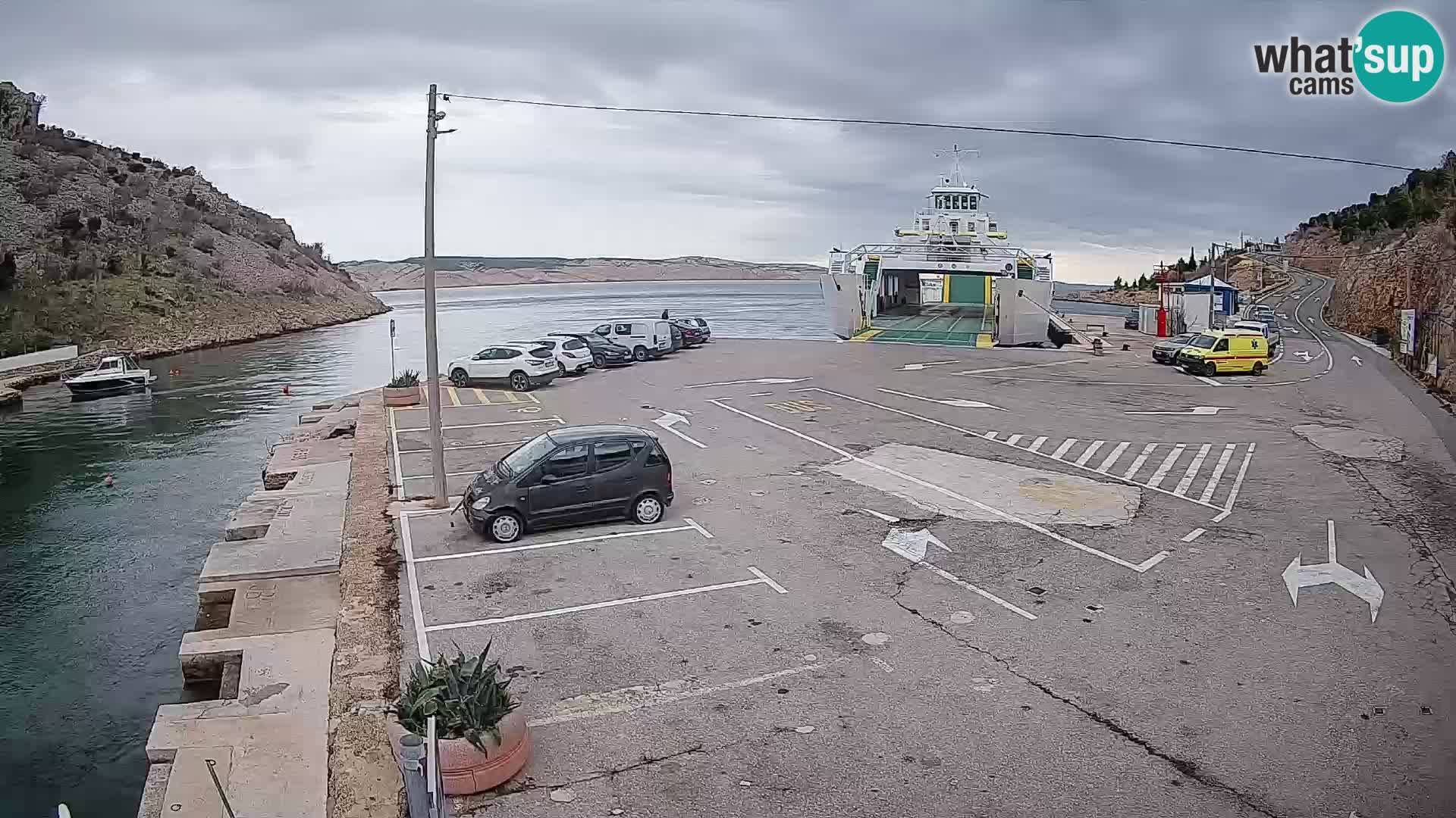 Webcam Fährhafen Prizna – zur Insel Pag