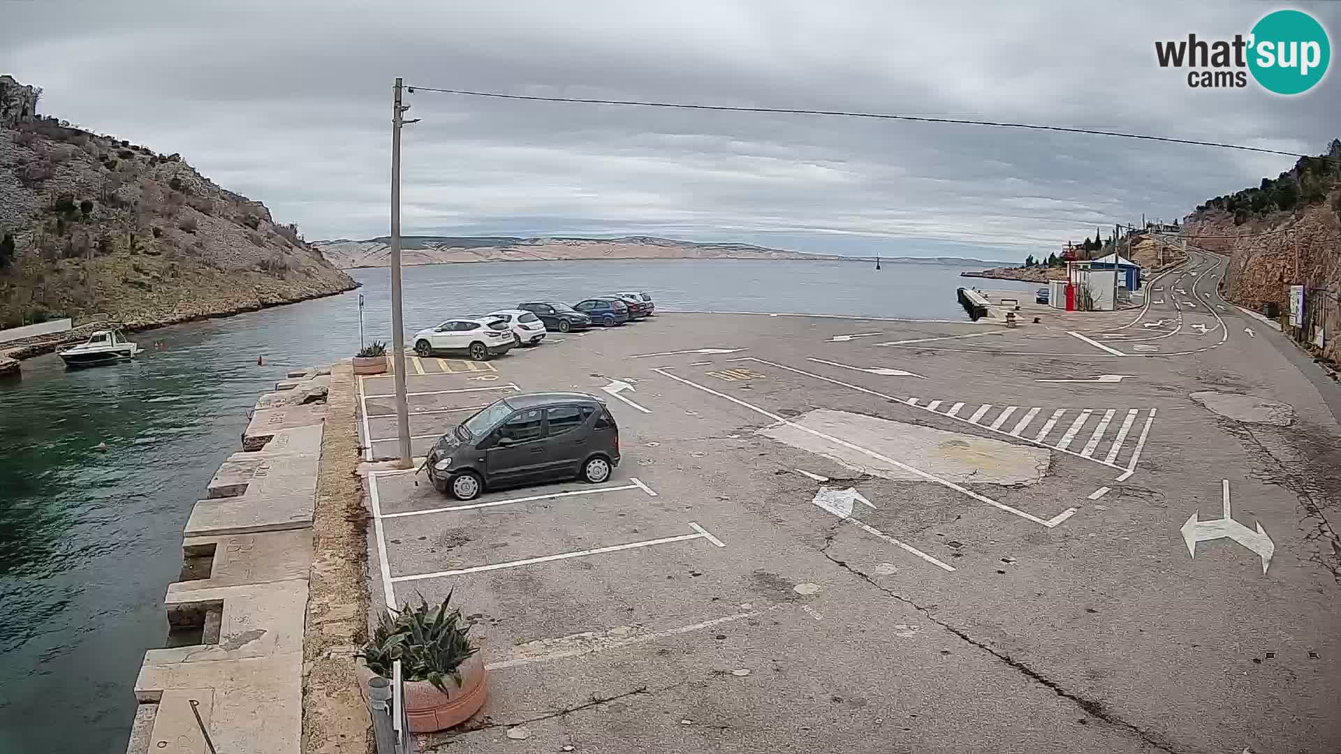 Webcam Fährhafen Prizna – zur Insel Pag