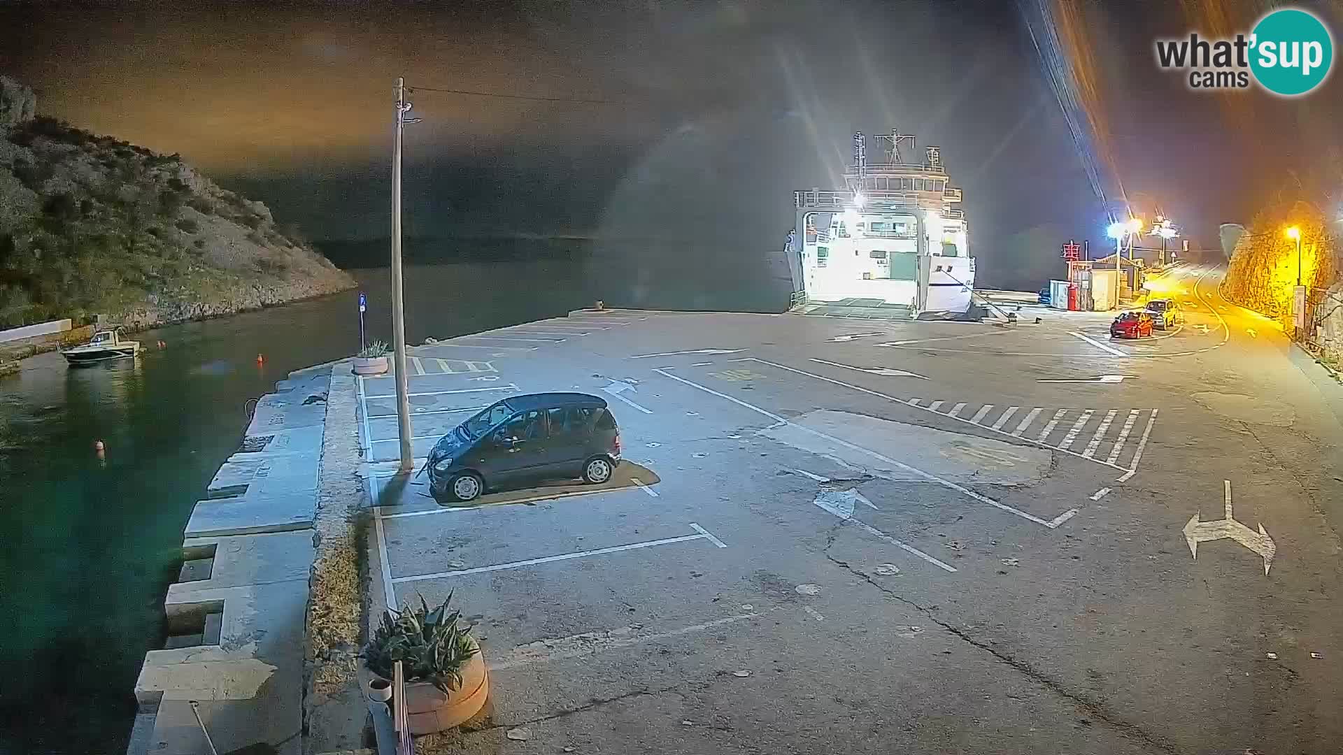 Webcam port de ferry de Prizna – vers l’île de Pag