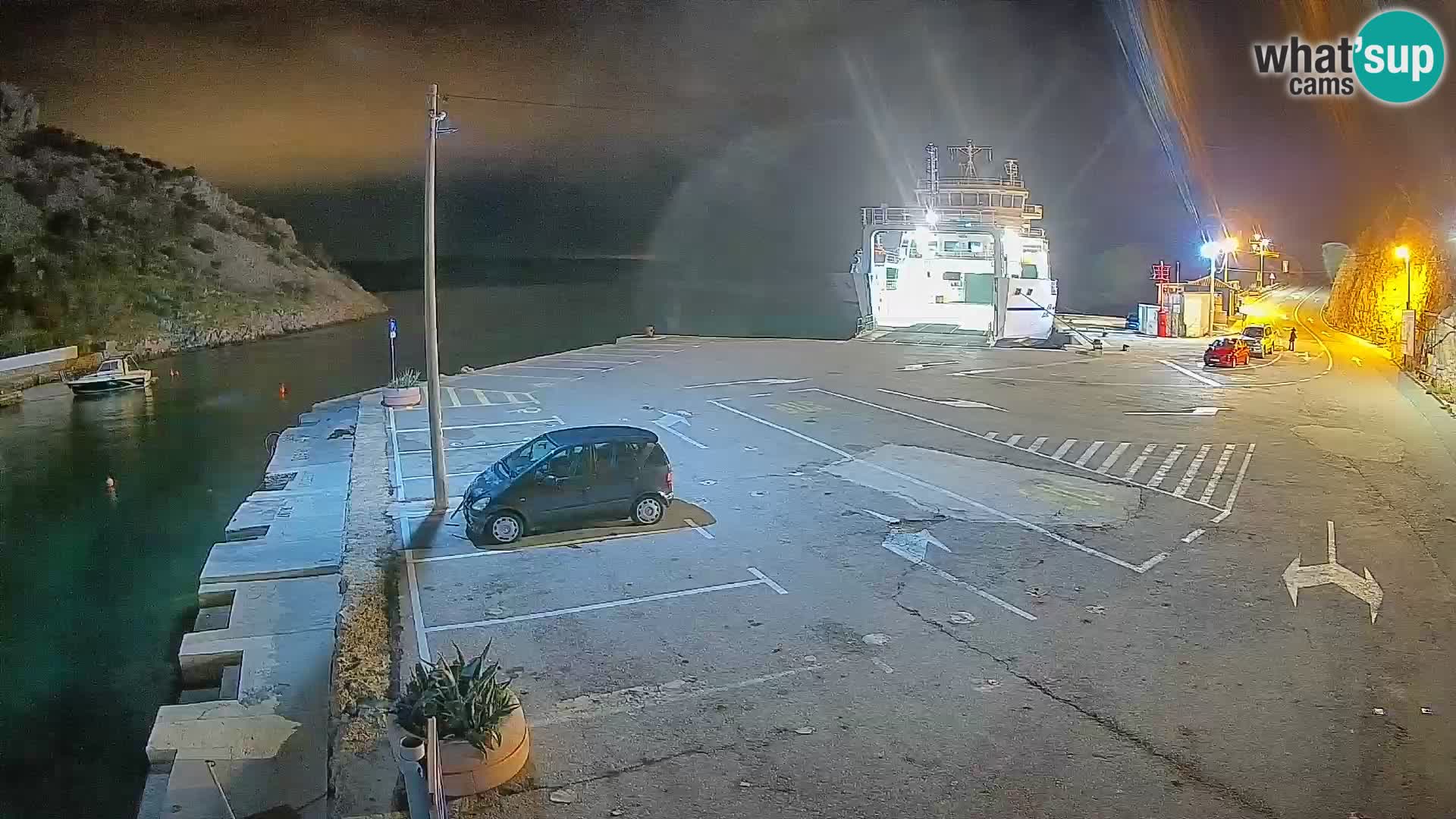 Webcam port de ferry de Prizna – vers l’île de Pag