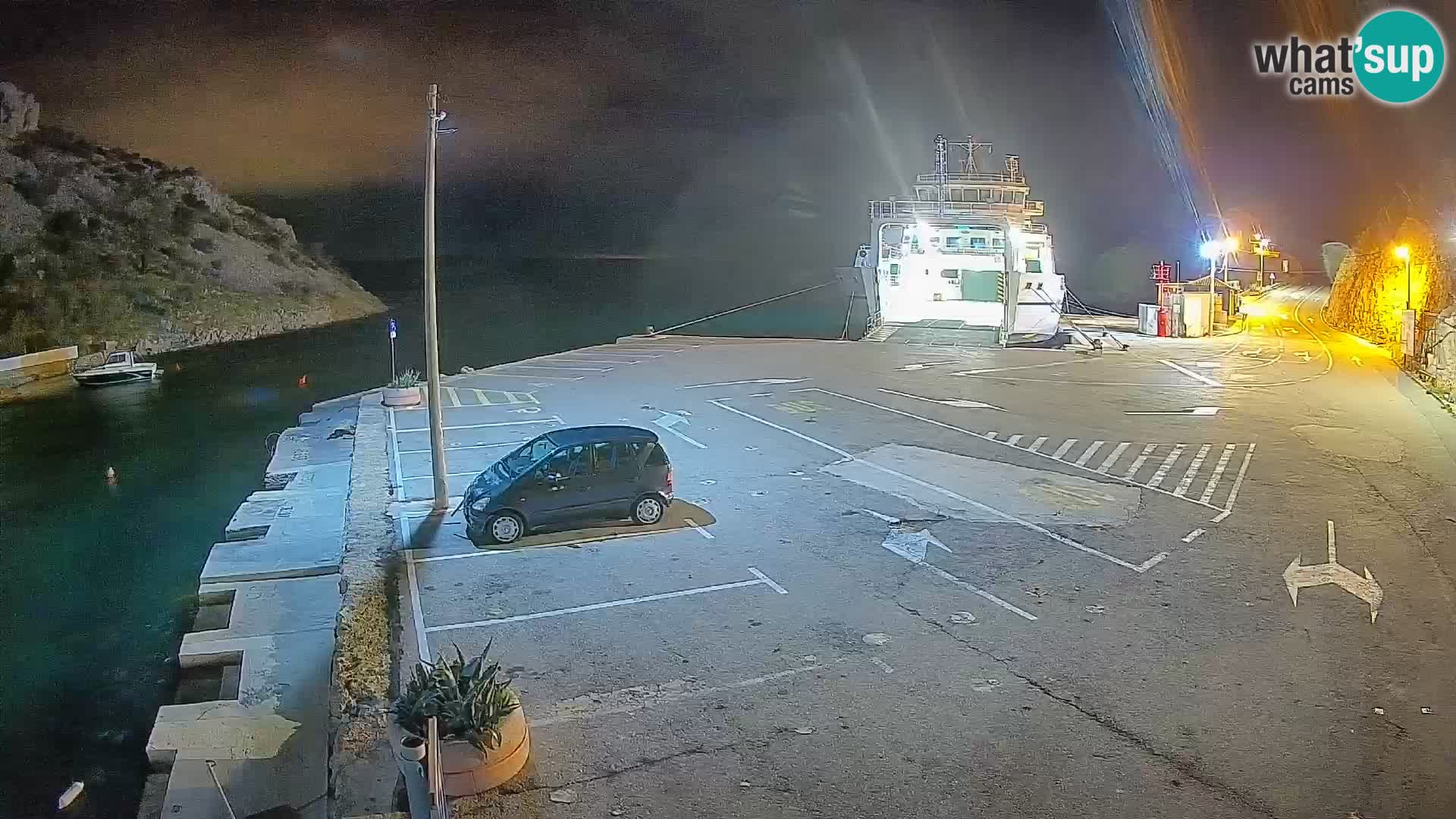 Webcam port de ferry de Prizna – vers l’île de Pag