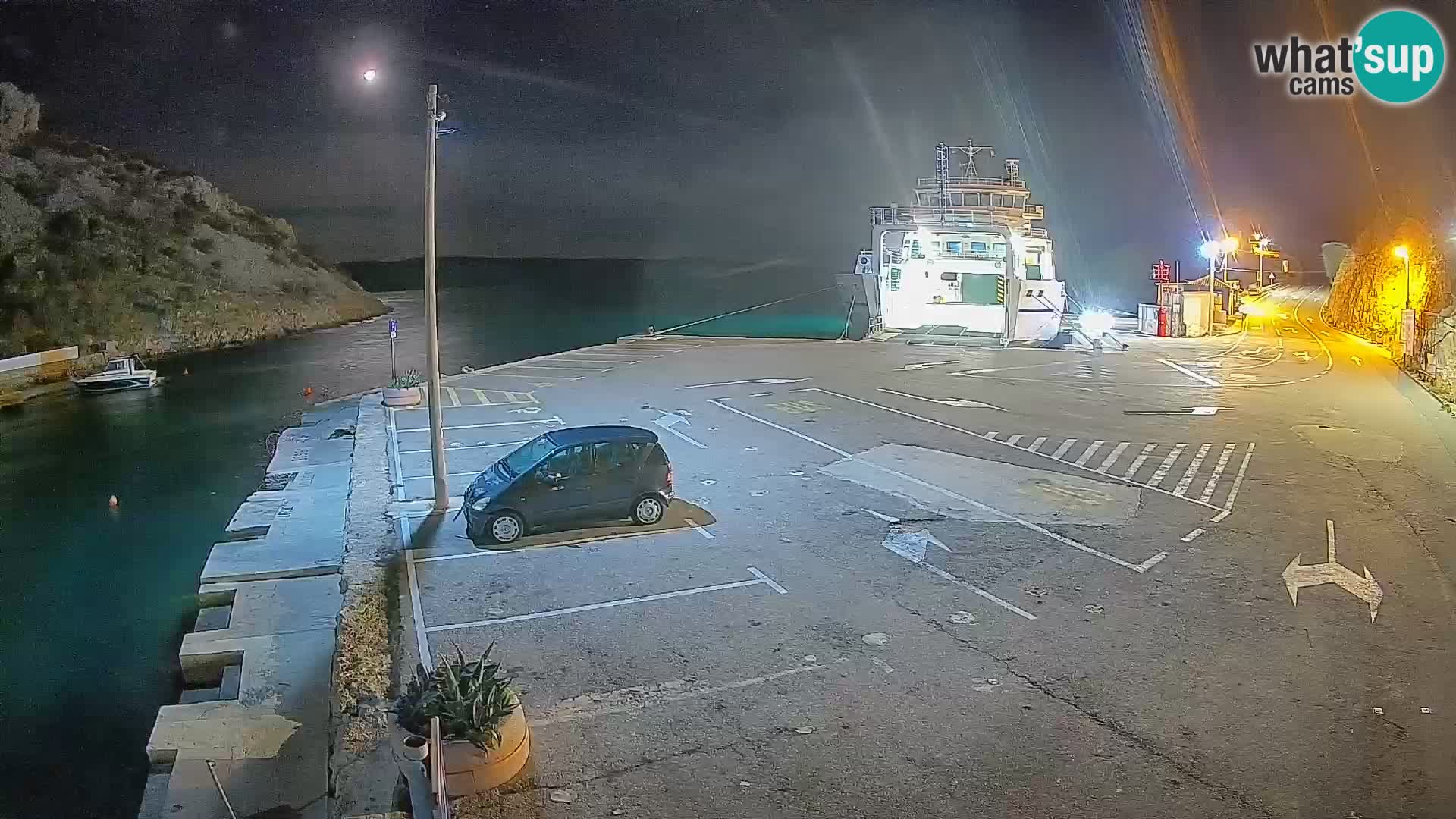 Webcam Prizna ferry port to Pag island