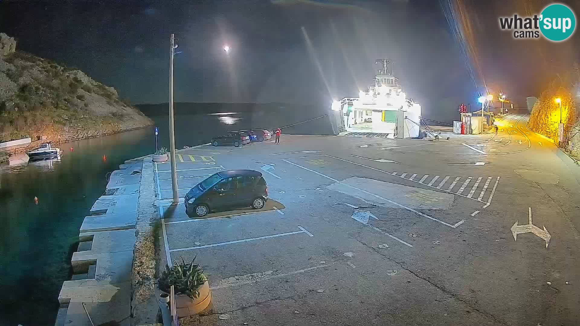 Webcam Prizna ferry port to Pag island