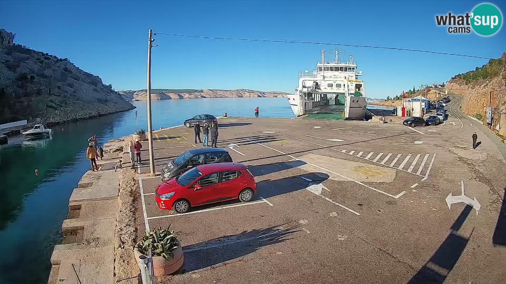 Webcam Fährhafen Prizna – zur Insel Pag