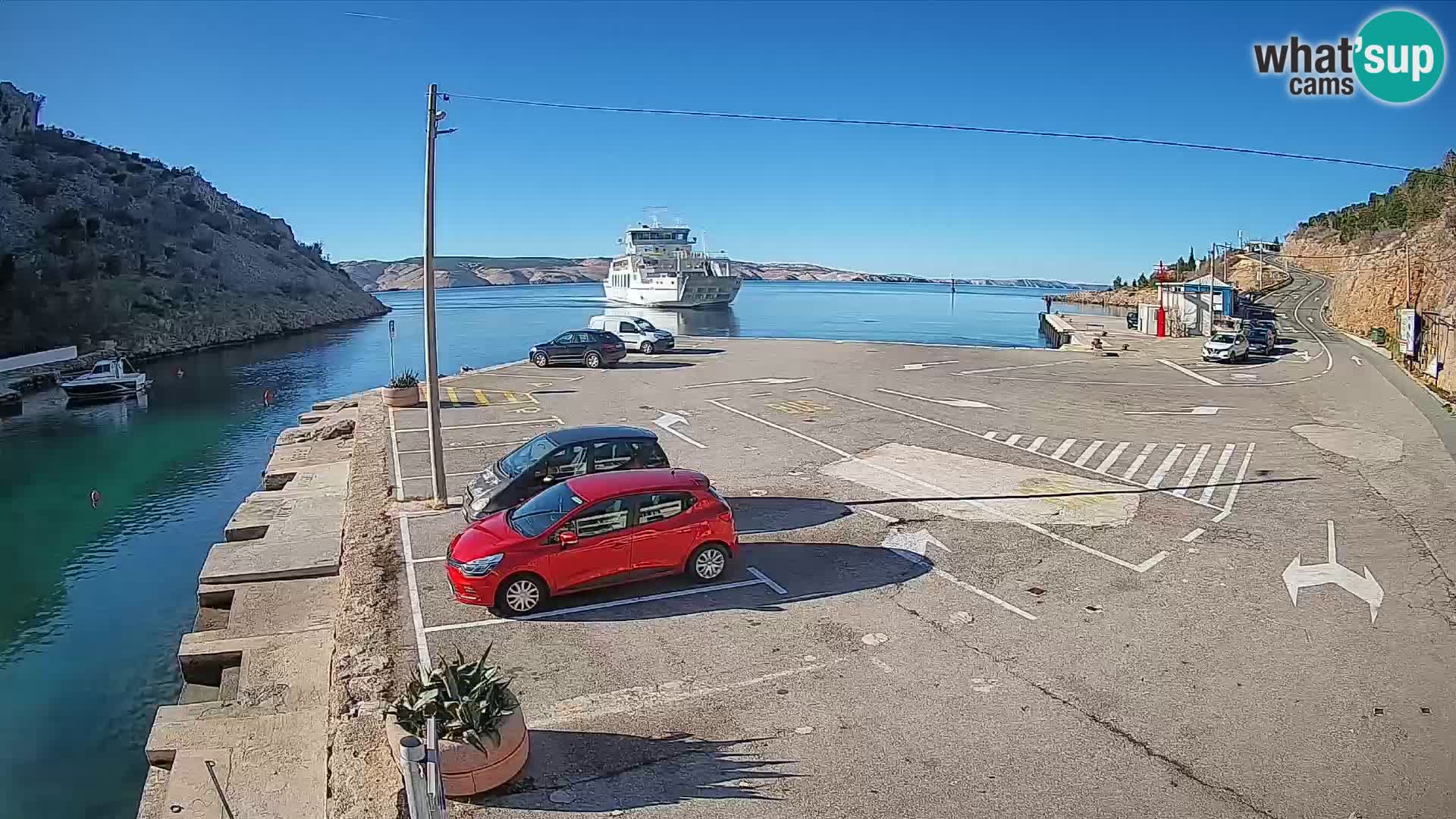 Webcam Fährhafen Prizna – zur Insel Pag