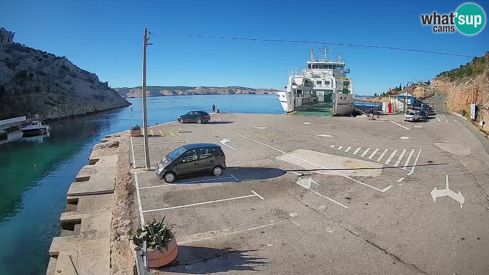 Webcam Fährhafen Prizna – zur Insel Pag