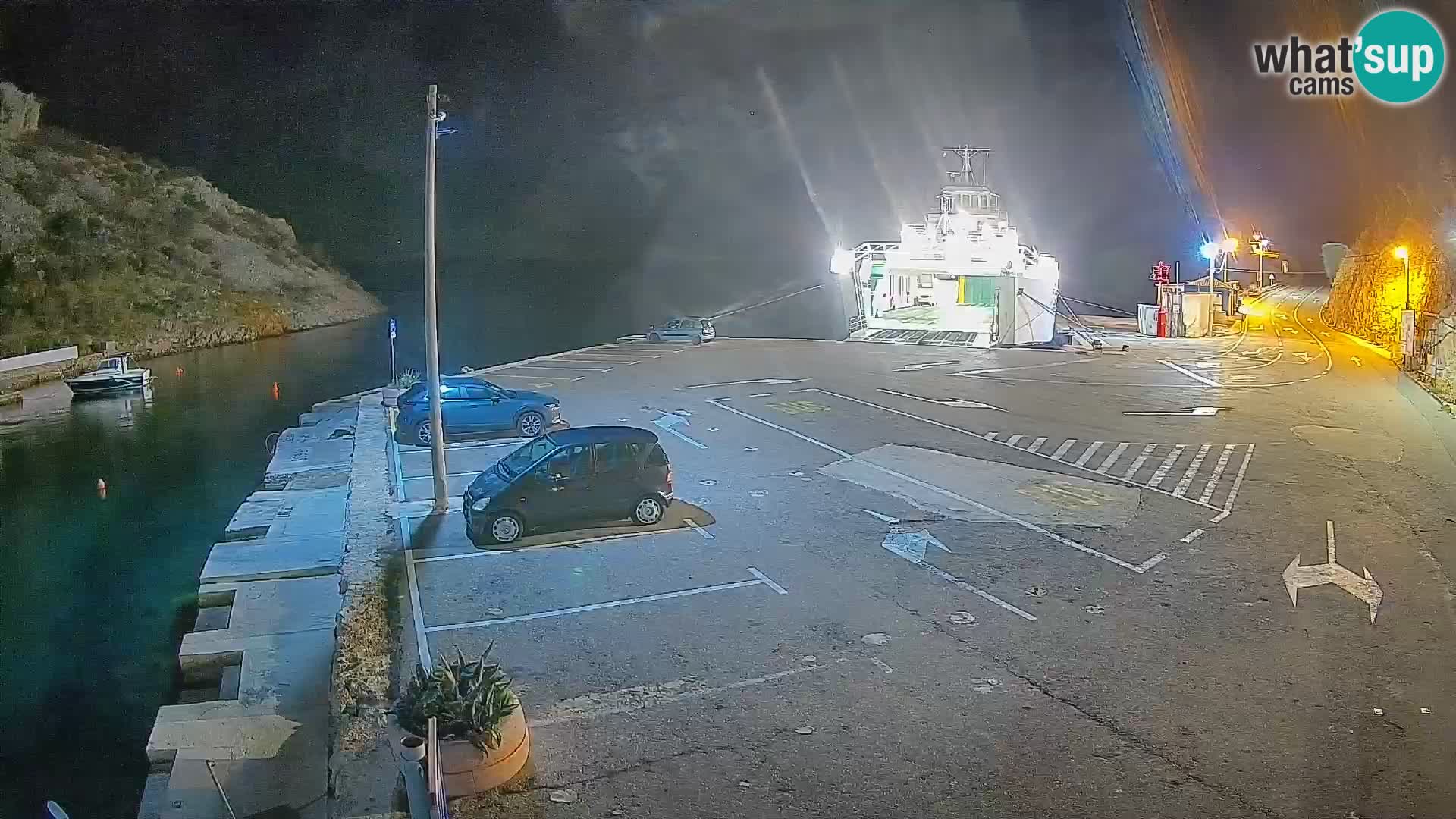 Webcam Prizna ferry port to Pag island