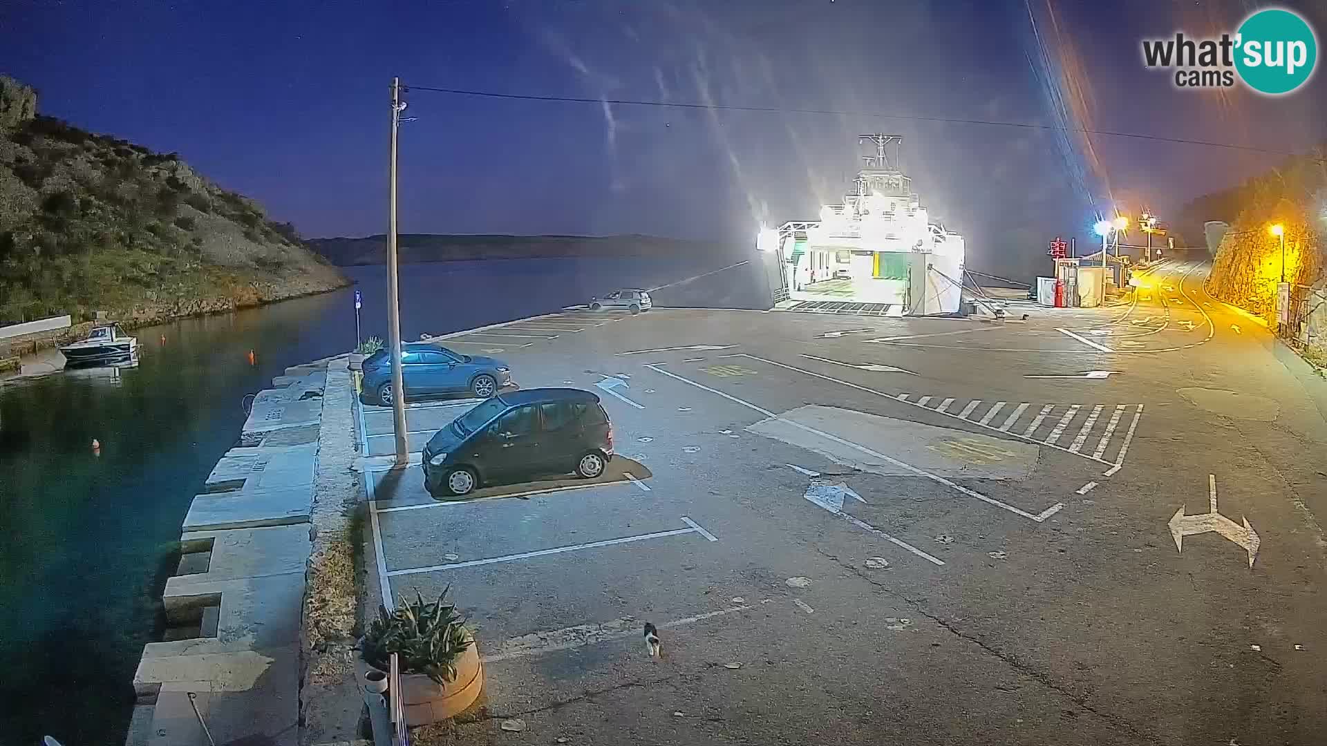 Webcam Prizna ferry port to Pag island