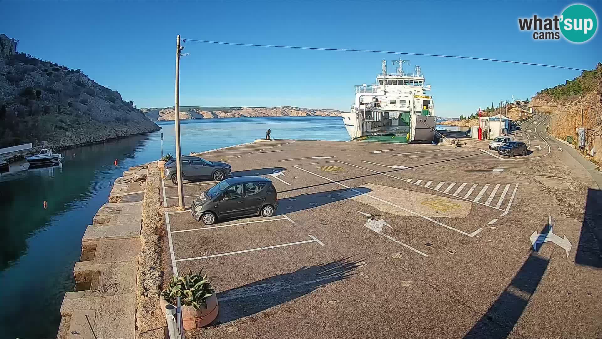 Webcam Fährhafen Prizna – zur Insel Pag