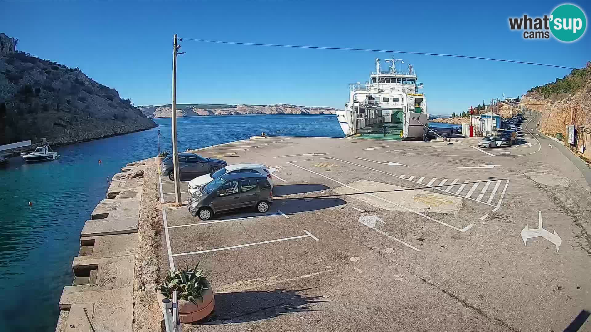 Webcam Fährhafen Prizna – zur Insel Pag