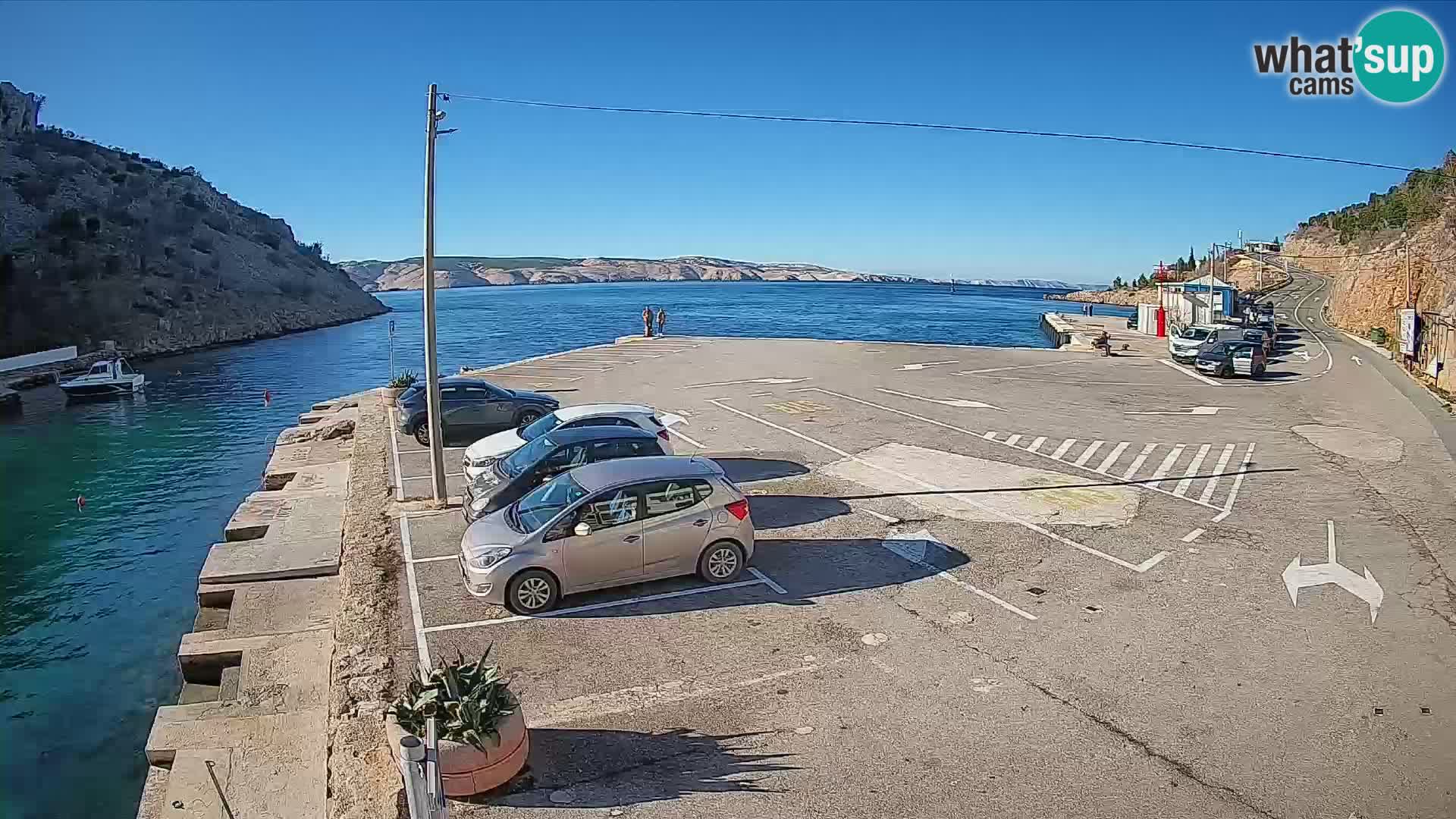 Webcam Prizna ferry port to Pag island