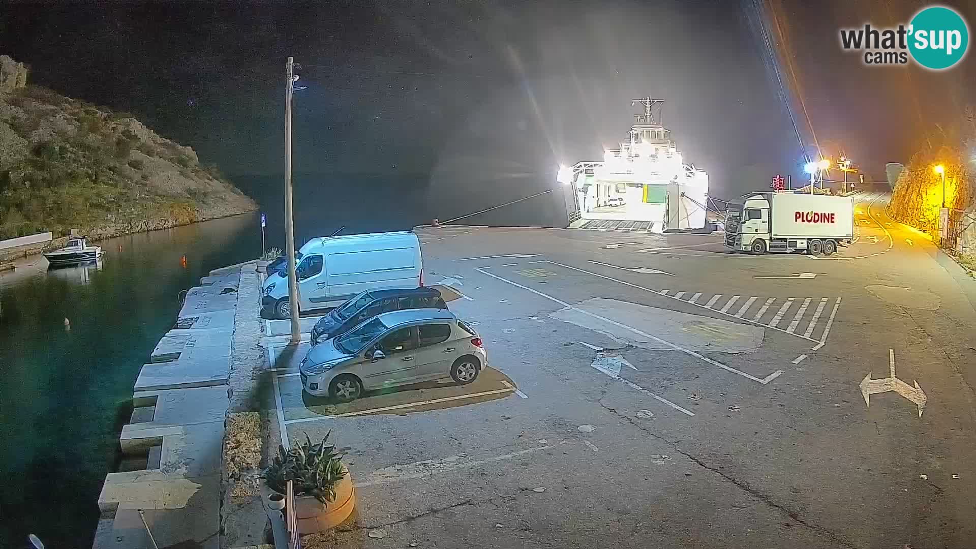 Webcam Prizna ferry port to Pag island