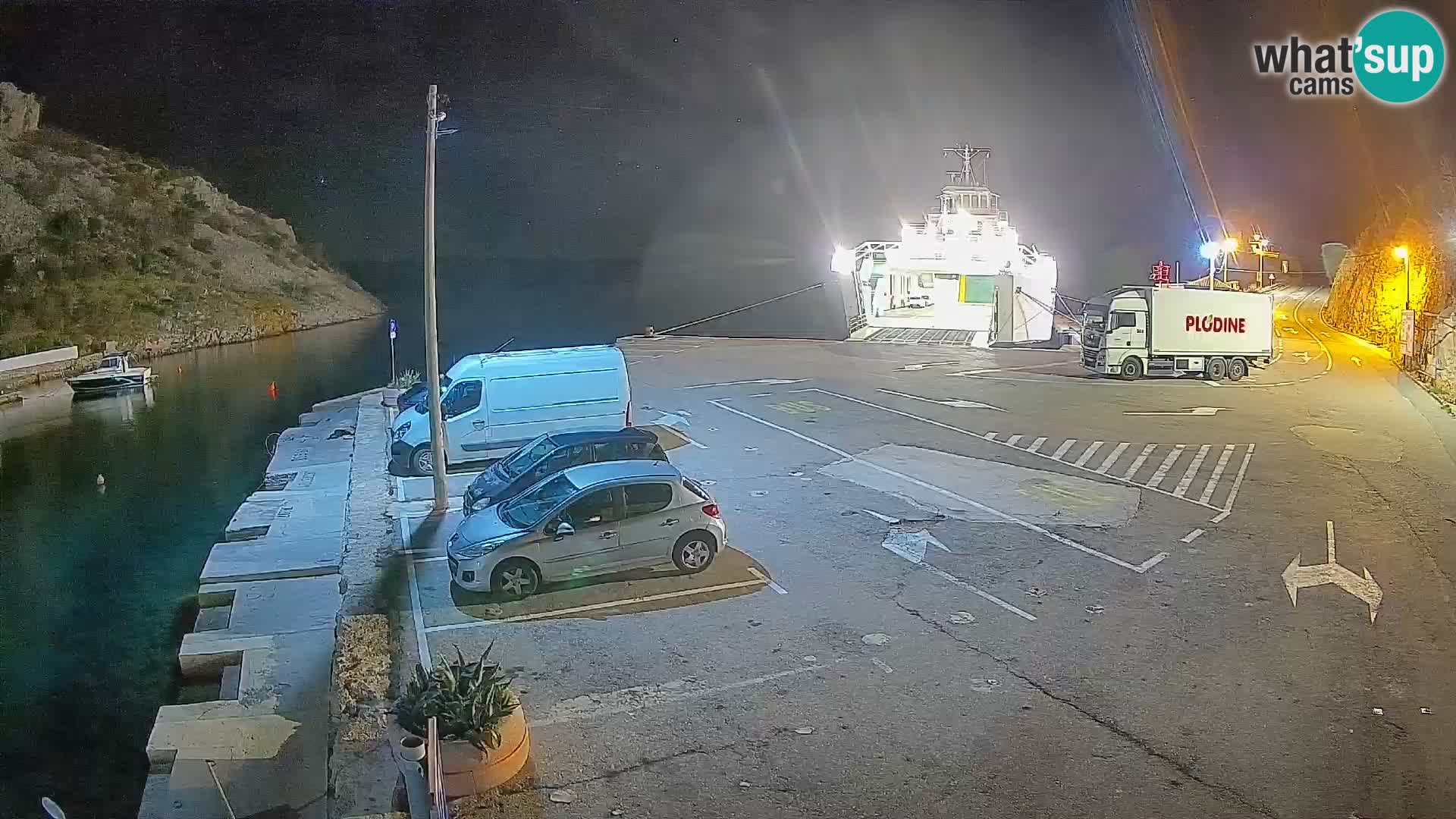 Webcam Prizna ferry port to Pag island