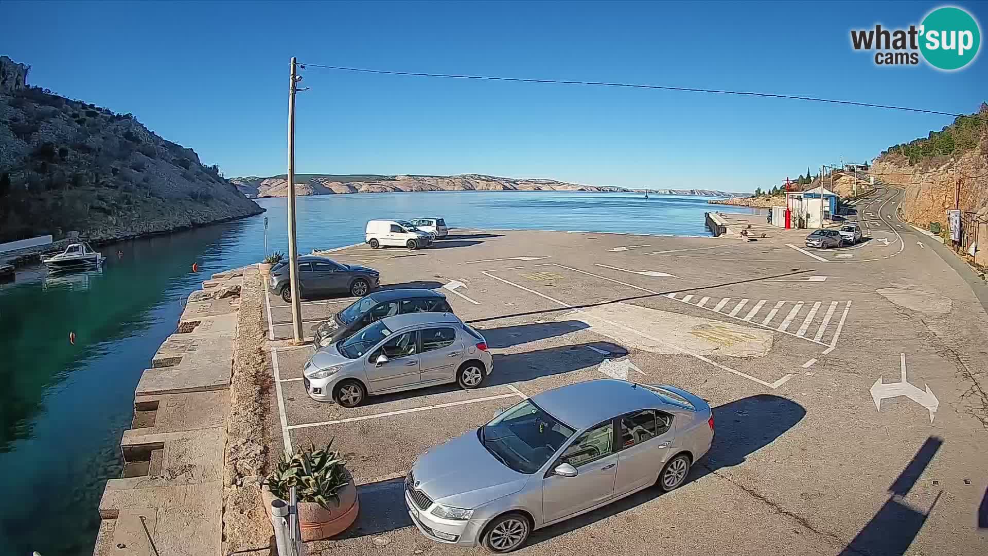 Webcam Fährhafen Prizna – zur Insel Pag