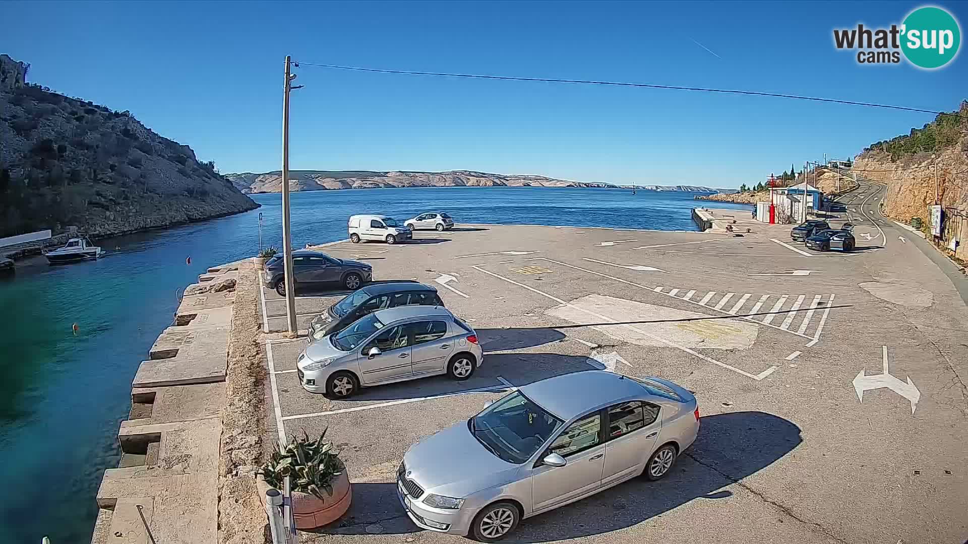 Webcam Fährhafen Prizna – zur Insel Pag