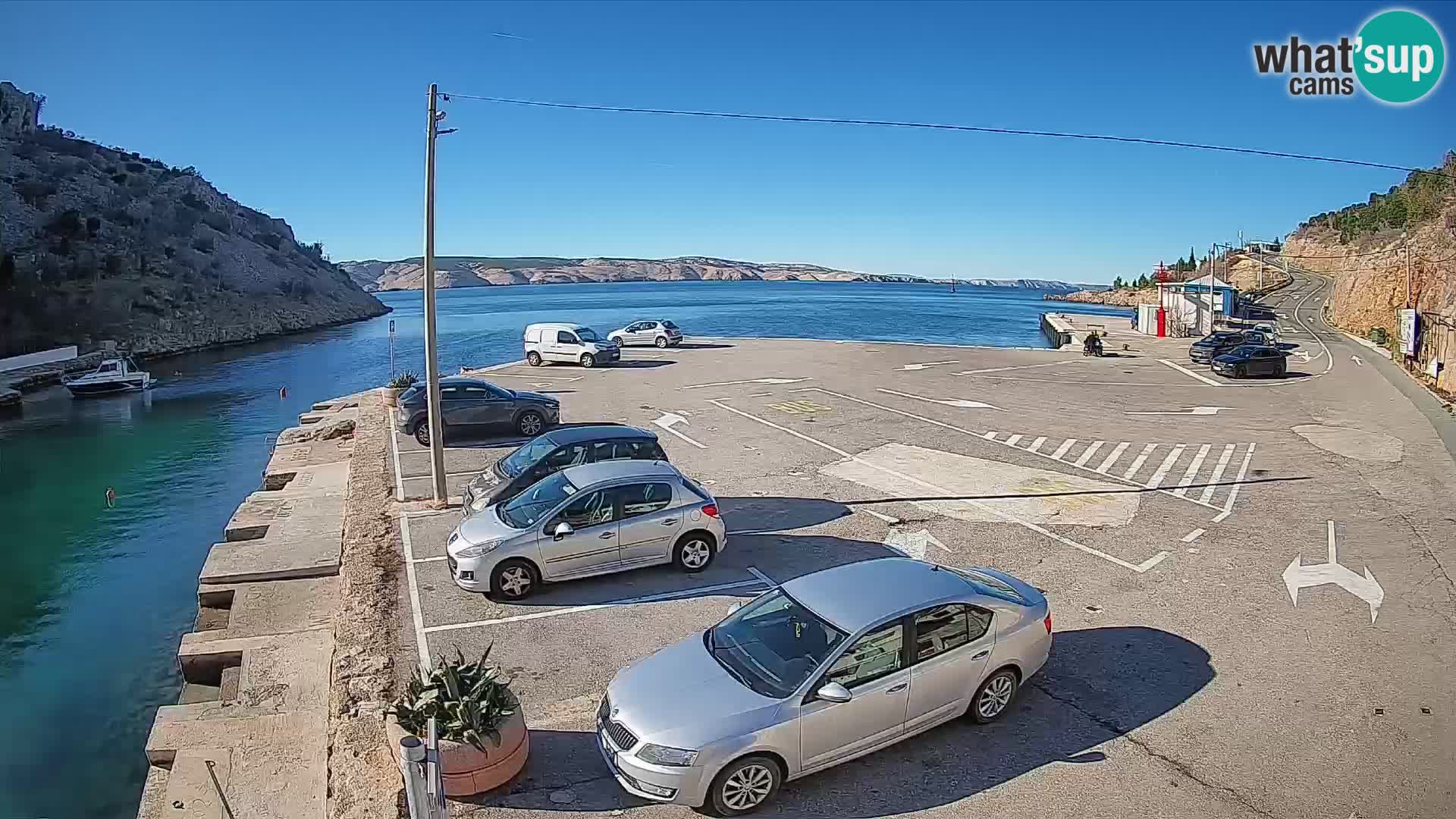 Webcam Fährhafen Prizna – zur Insel Pag