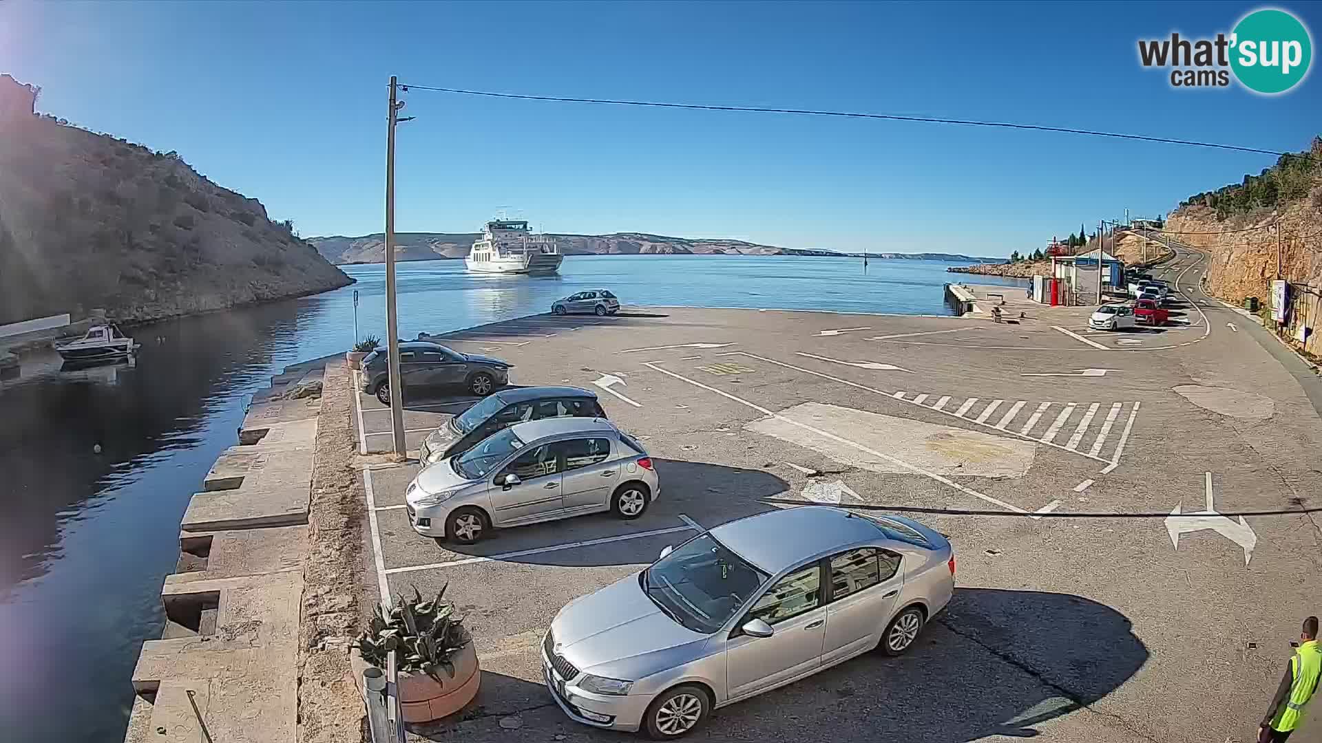 Webcam port de ferry de Prizna – vers l’île de Pag