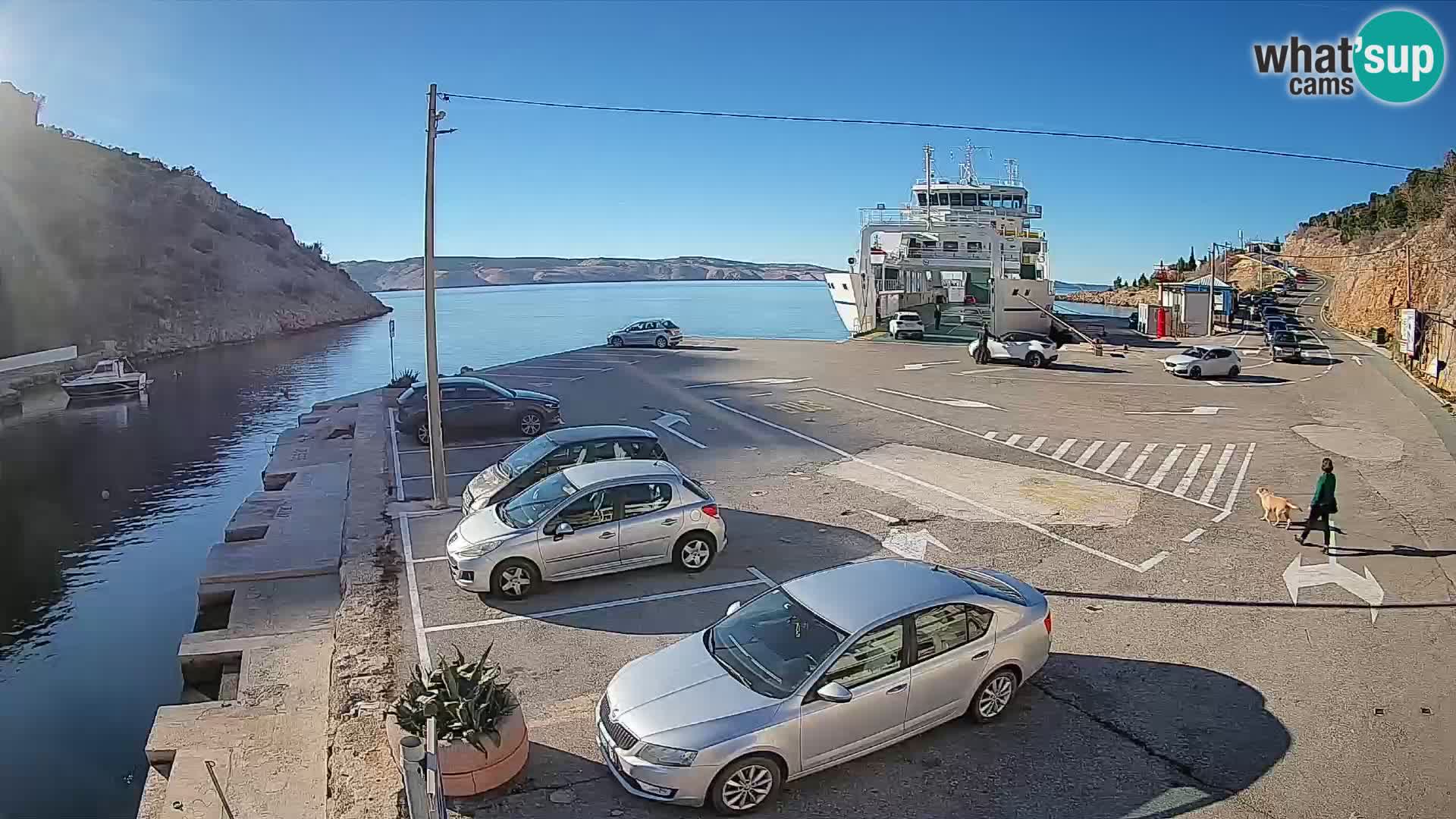 Webcam Fährhafen Prizna – zur Insel Pag